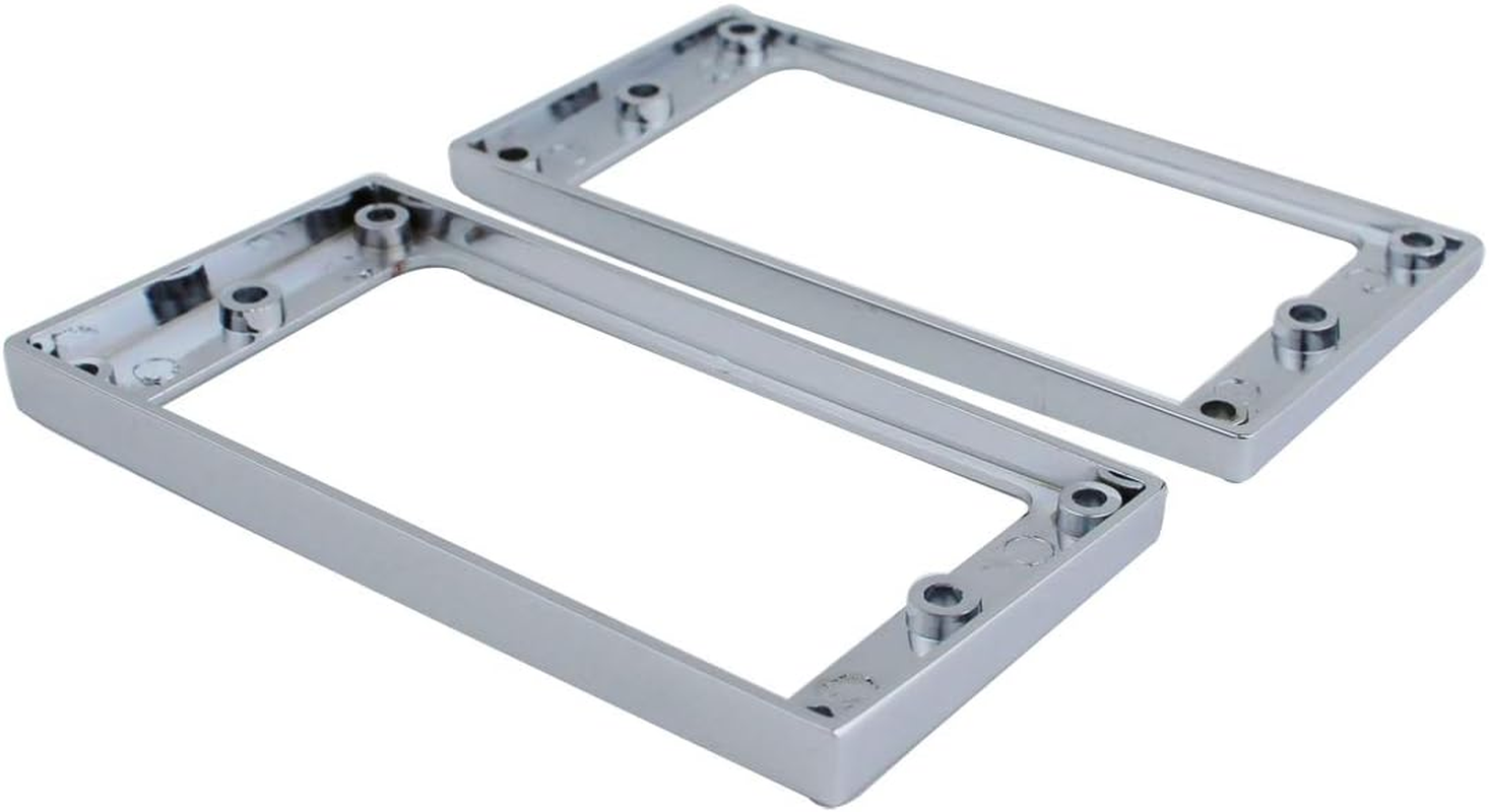 Guyker Flat Metal Humbucker Pickup Mounting Ring Set - Bridge Neck Pickups Cover Frame Replacement Part for Electric Guitar or Precision Bass(2Pcs, Chrome) - Antique Bronze image number 4