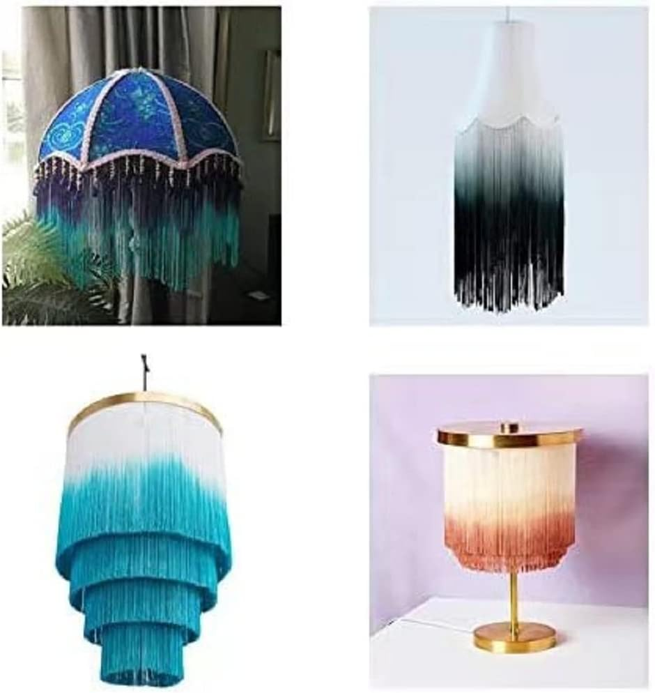 Fringe Trim Tassel 8 Inch Wide 2 Yards Long for Clothes Accessories Latin Wedding Dress DIY Decoration (3-Gold) image number 5