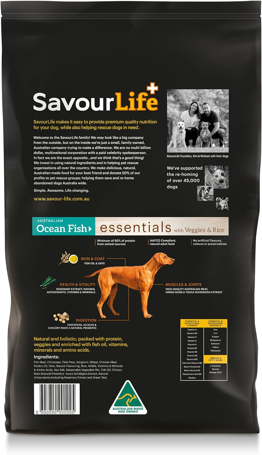 Savourlife Essentials Dog Food, Australian Ocean Fish Veggies & Rice, 3Kg image number 4