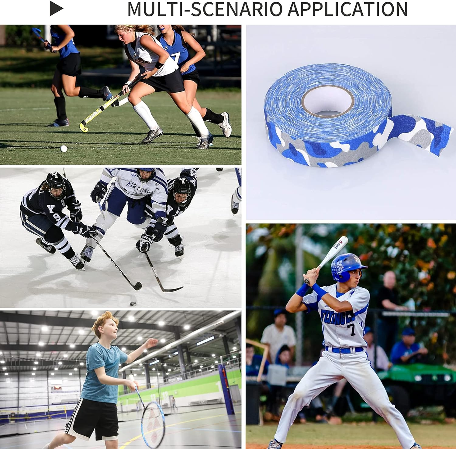 1Pieces Premium Grip Tape Hockey Tape Sticks Anti-Slip Waterproof Wrapper Easy to Stretch and Tear for Ice Hockey, Skiing&hellip; image number 2