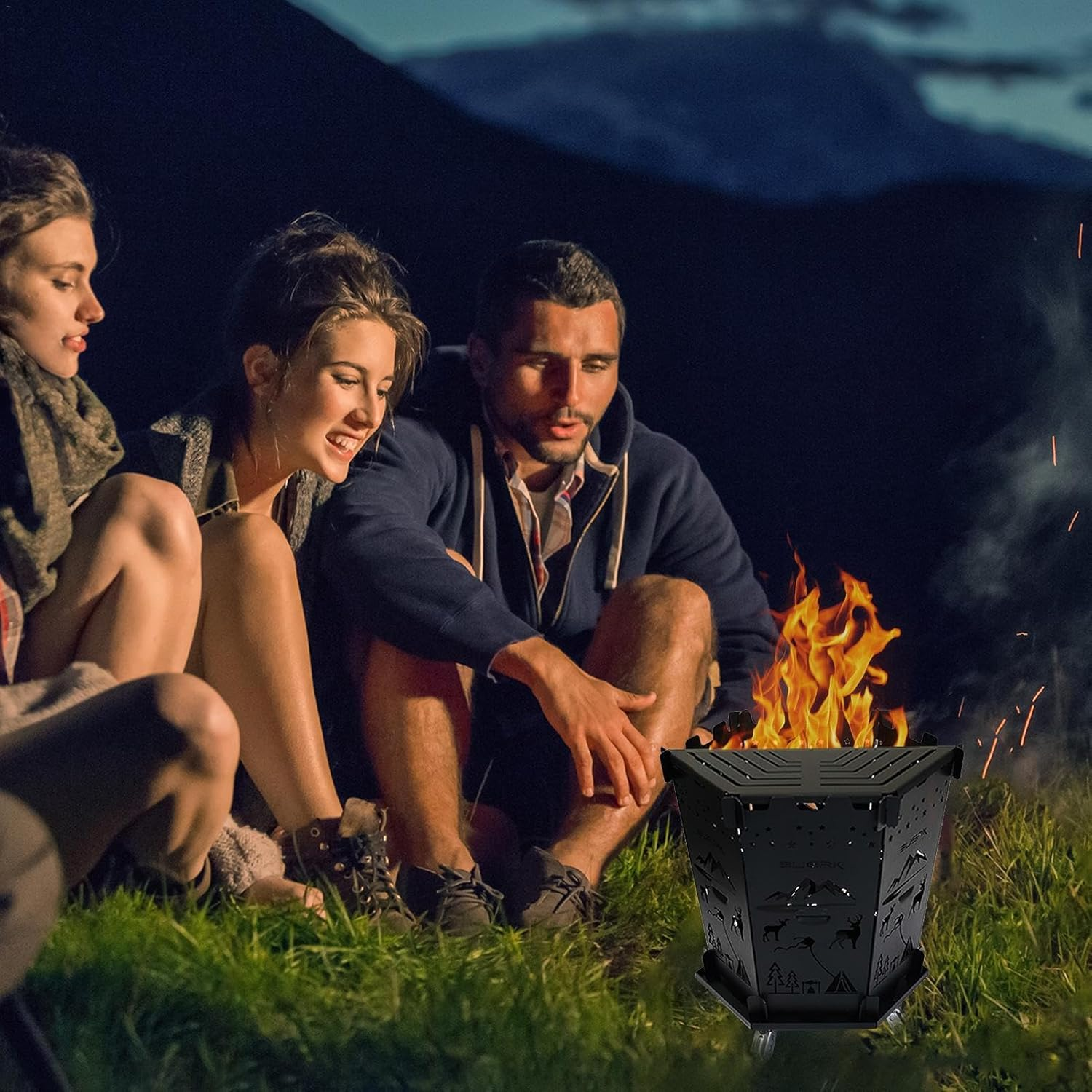 Camp Stove Backpacking,Bbq Wood Burning Foldable Camp Stoves Backpacking Burner - Compfire Lightweight Bonfire Rack Backpacking Camping Burner for Hiking image number 3