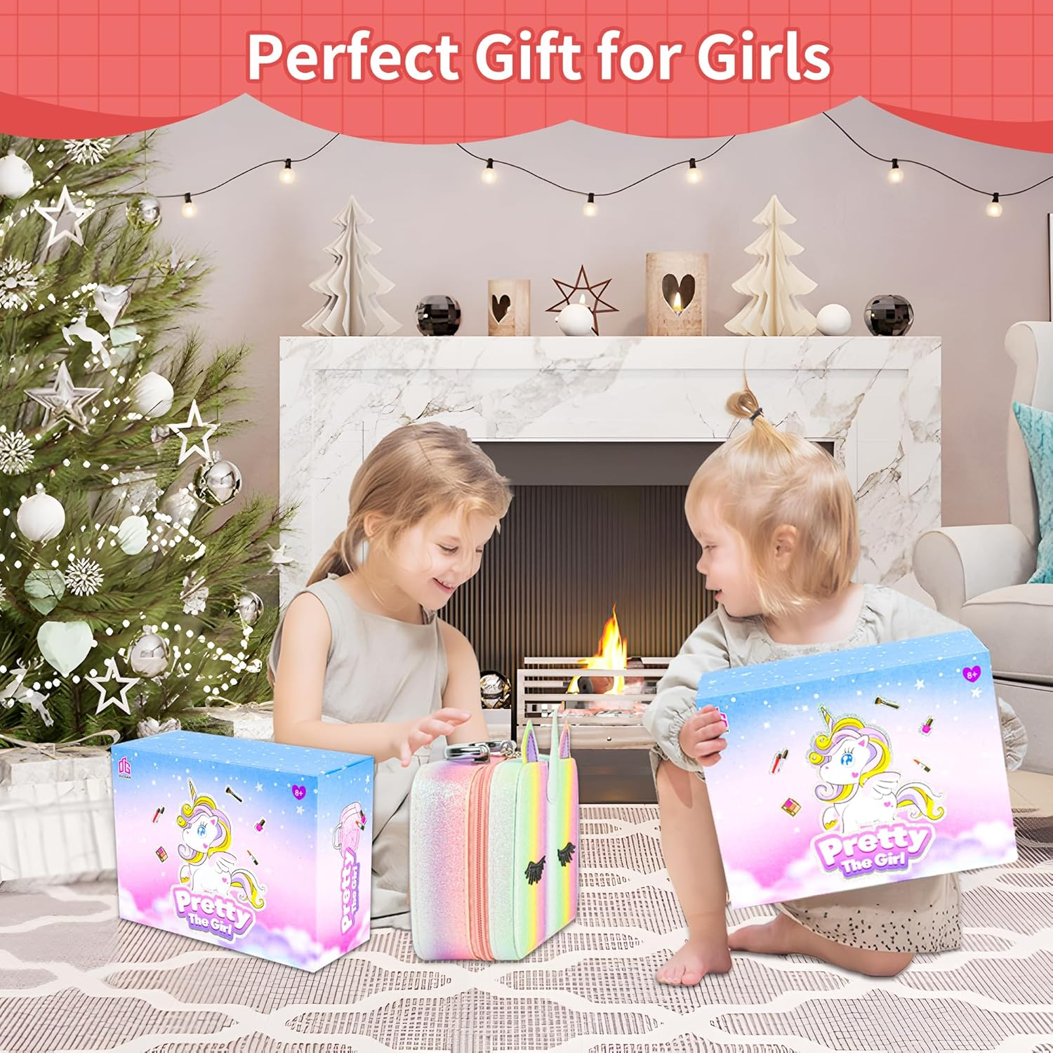 Kids Washable Makeup Girl Toys, Real Make up Set, Little Girls Makeup Kit with Unicorn Bag for Toddler Kid Children Princess, Christmas Birthday Gift Toys for Girl 5 6 78 9 10 Year Old image number 2