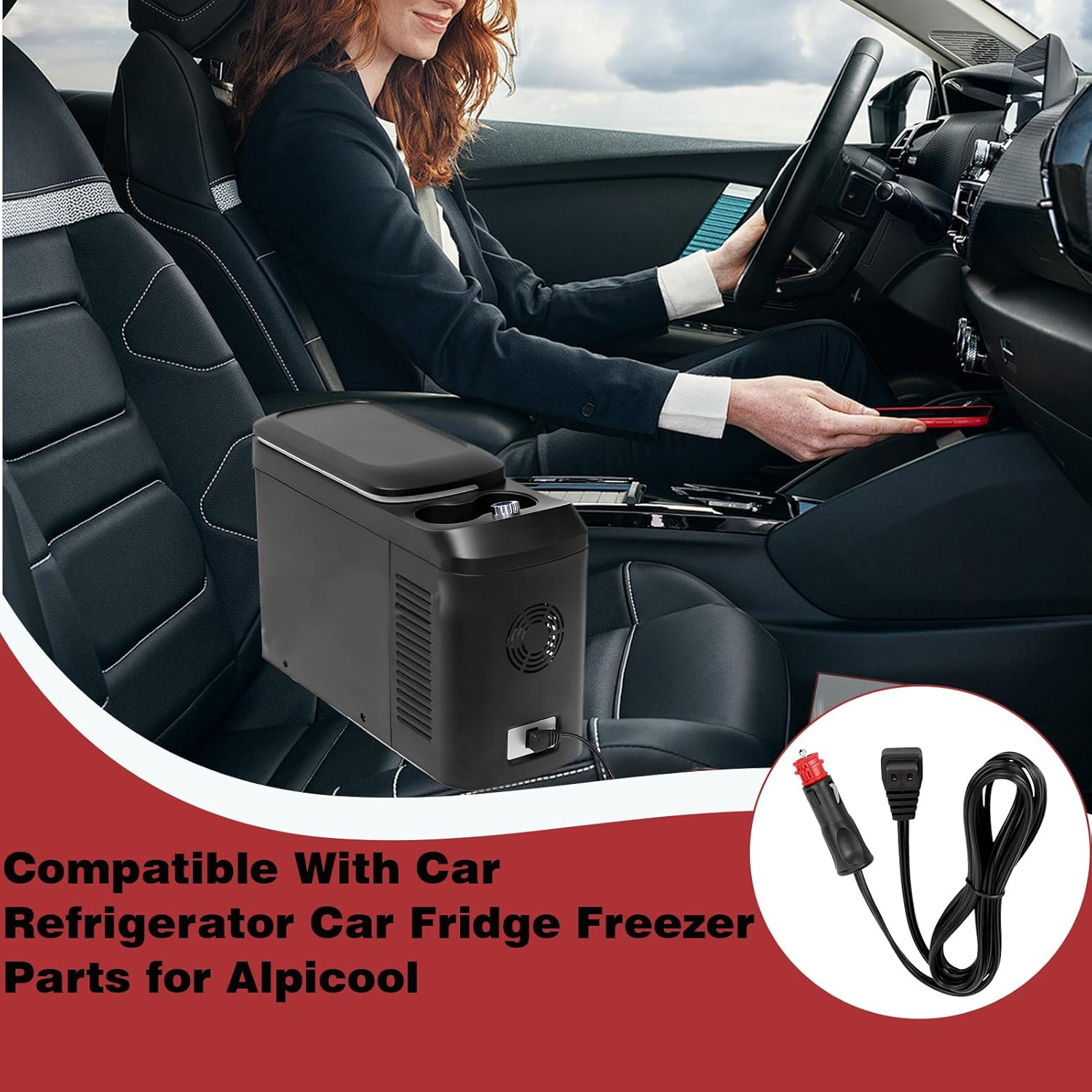 Car Fridge Cable, 1 Pcs 12V Fridge Cord, Refrigerator Power Cable for Camping Fridge, 12V Merit and Cigarette Lighter Plug to Waeco Fridge Adaptor, Power Cord Freezer, Small Fridge, Portable Fridge image number 4