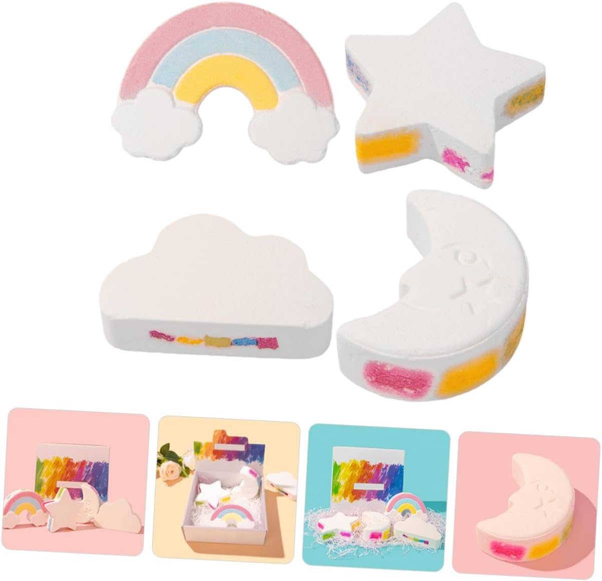 4Pcs Cute Essential Oil Bathing Bomb Bubble Shower Salt Bomb Travel Bath image number 4