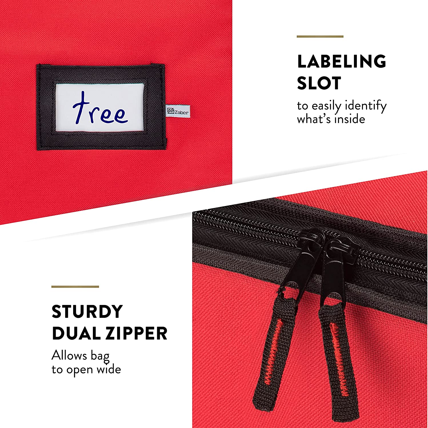 Premium Large Christmas Tree Storage Bag - Fits up to 9 Ft. Tall Artificial Disassembled Trees, Durable Handles & Sleek Dual Zipper - Holiday Xmas Bag Made of Tear Proof 600D Oxford - 5 Year Warranty image number 3