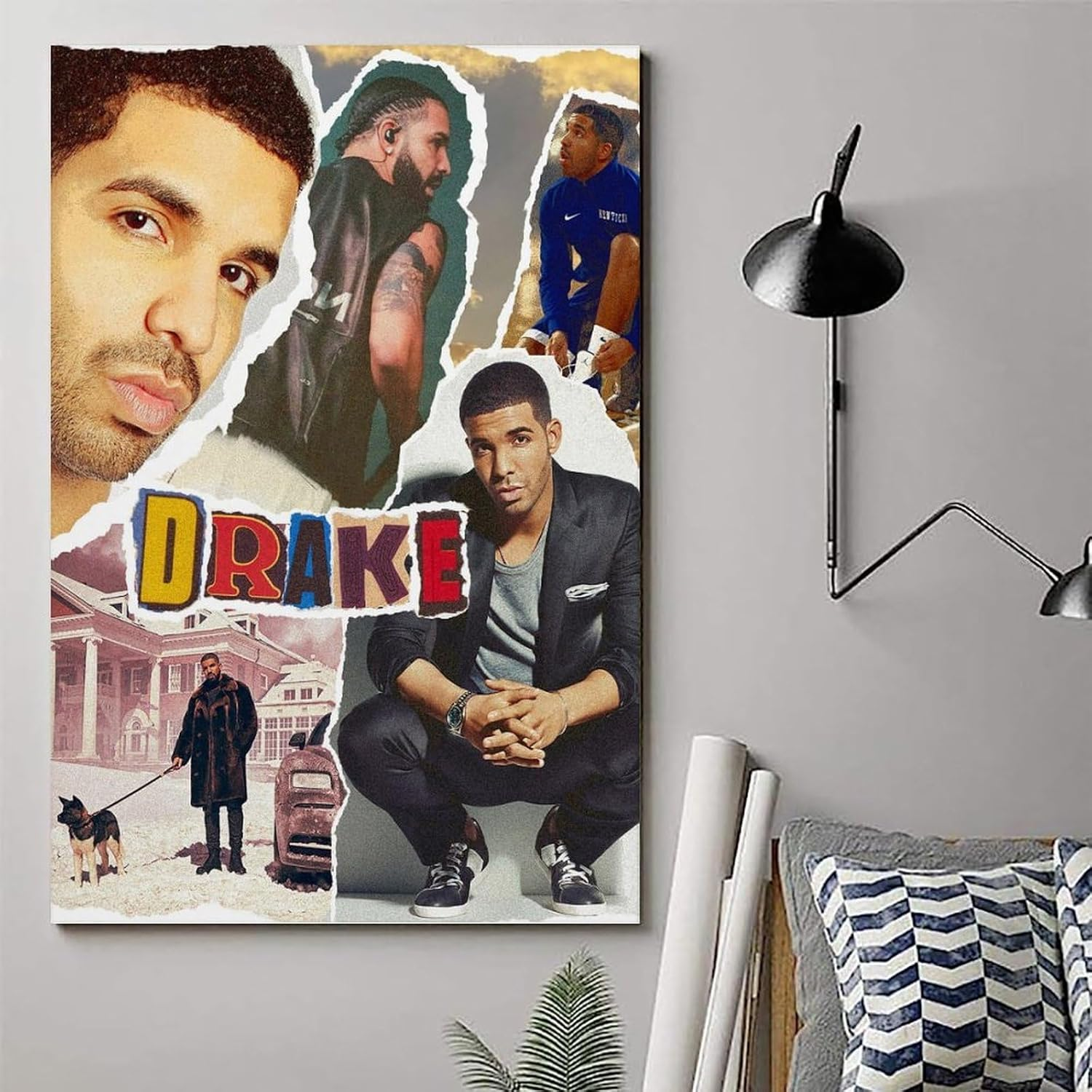 Rapper Drake Music Poster Poster Canvas Painting Wall Art Picture Home Decor Print for Bedroom Living Room Dorm Study Bar Office 12X18Inch(30X45Cm) image number 4