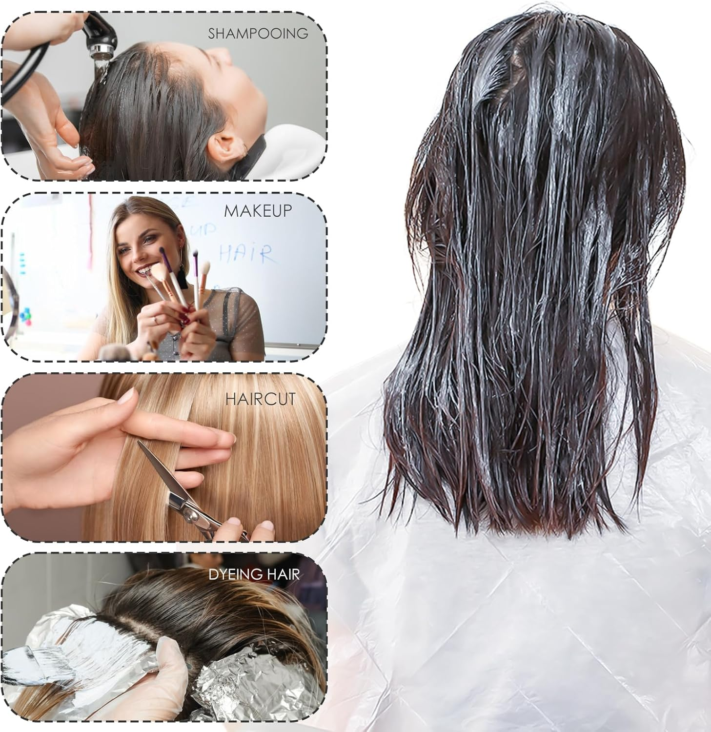 20Pcs Disposable Waterproof Hair Color Capes - Hair Dye and Styling Bibs for Home and Salon Use image number 1