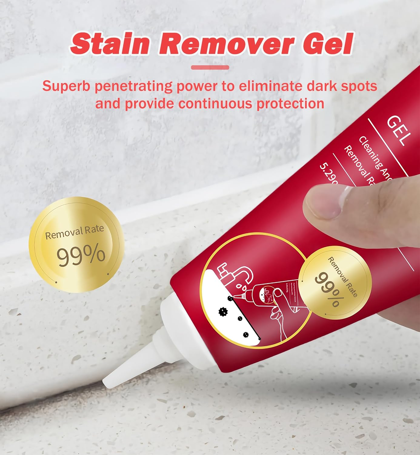 VILOSI Washing Machine Cleaning Gel, 300Ml/10.6Oz Black Stain Remover Gel for Bathroom Shower Grout, Front Loader Washing Machine Seal, Refrigerator Strips, Tile & Silicone Surfaces (300, Grams) image number 3