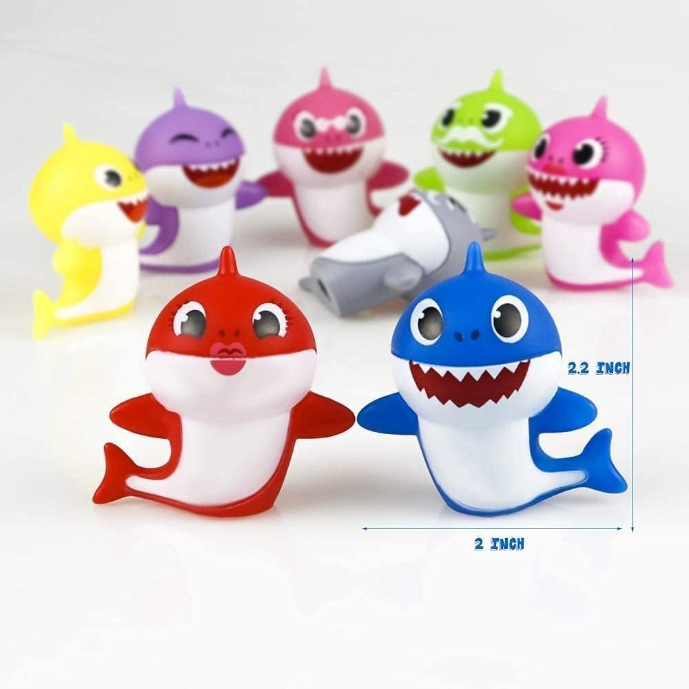 8 Pack Little Shark Cake Toppers - Shark Cake Decorations for Kids' Birthday Party or Baby Shower
