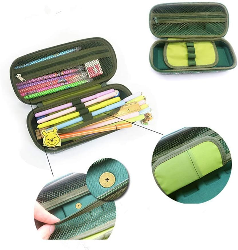 UROVO Pencil Case Large Capacity with Compartments Tank Pen Pouch Holder Waterproof EVA Organizer Stationery Box Camouflage Green image number 5