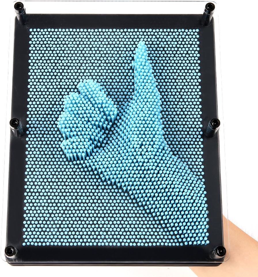 3D Pin Art Board - Extra Large 10" X 8" Impression Sculpture for Kids and Adults - Hand Mold Board Gift - Light Blue image number 5