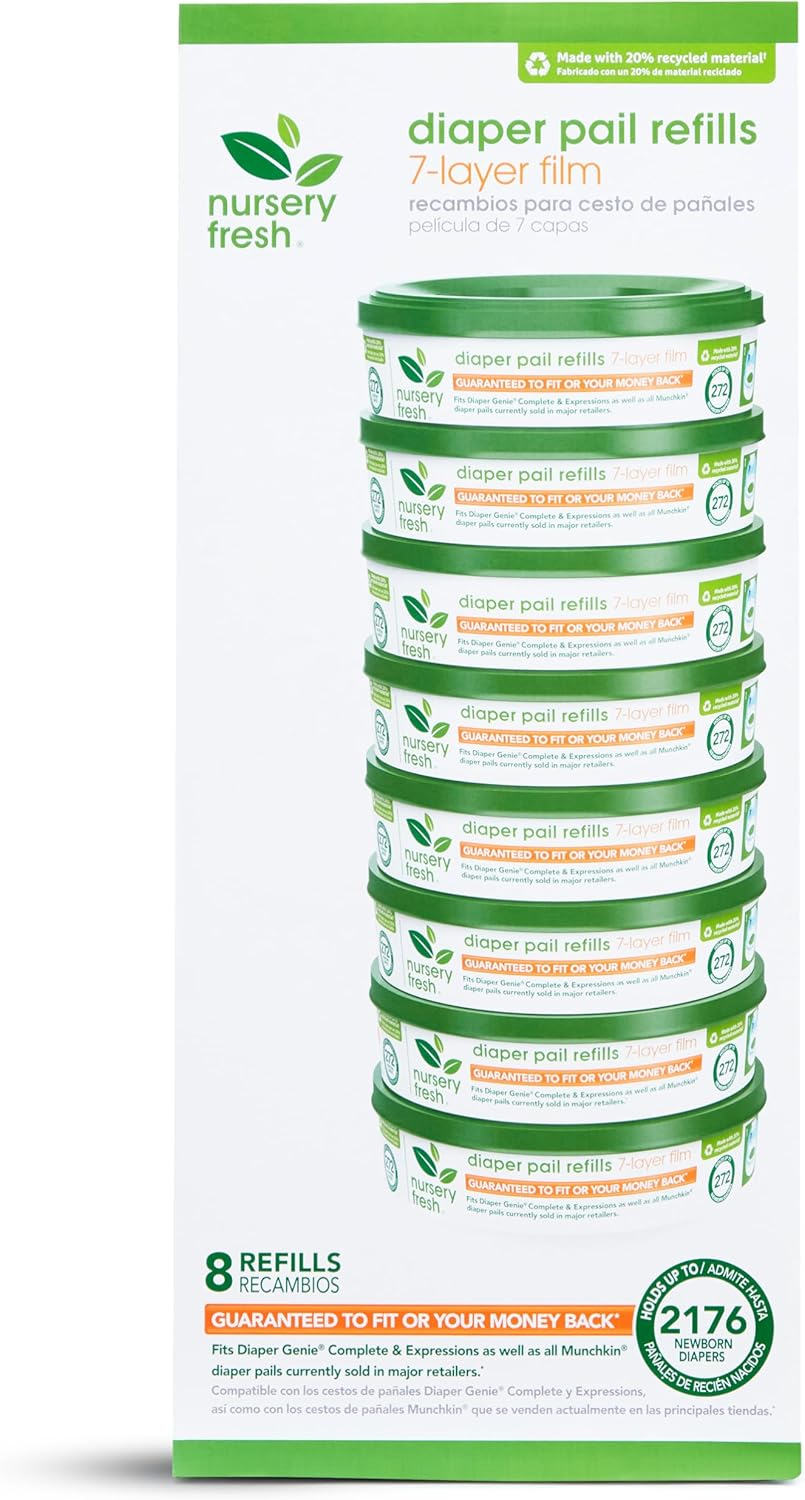 Munchkin Nursery Fresh Diaper Pail Refills (Pack of 8)