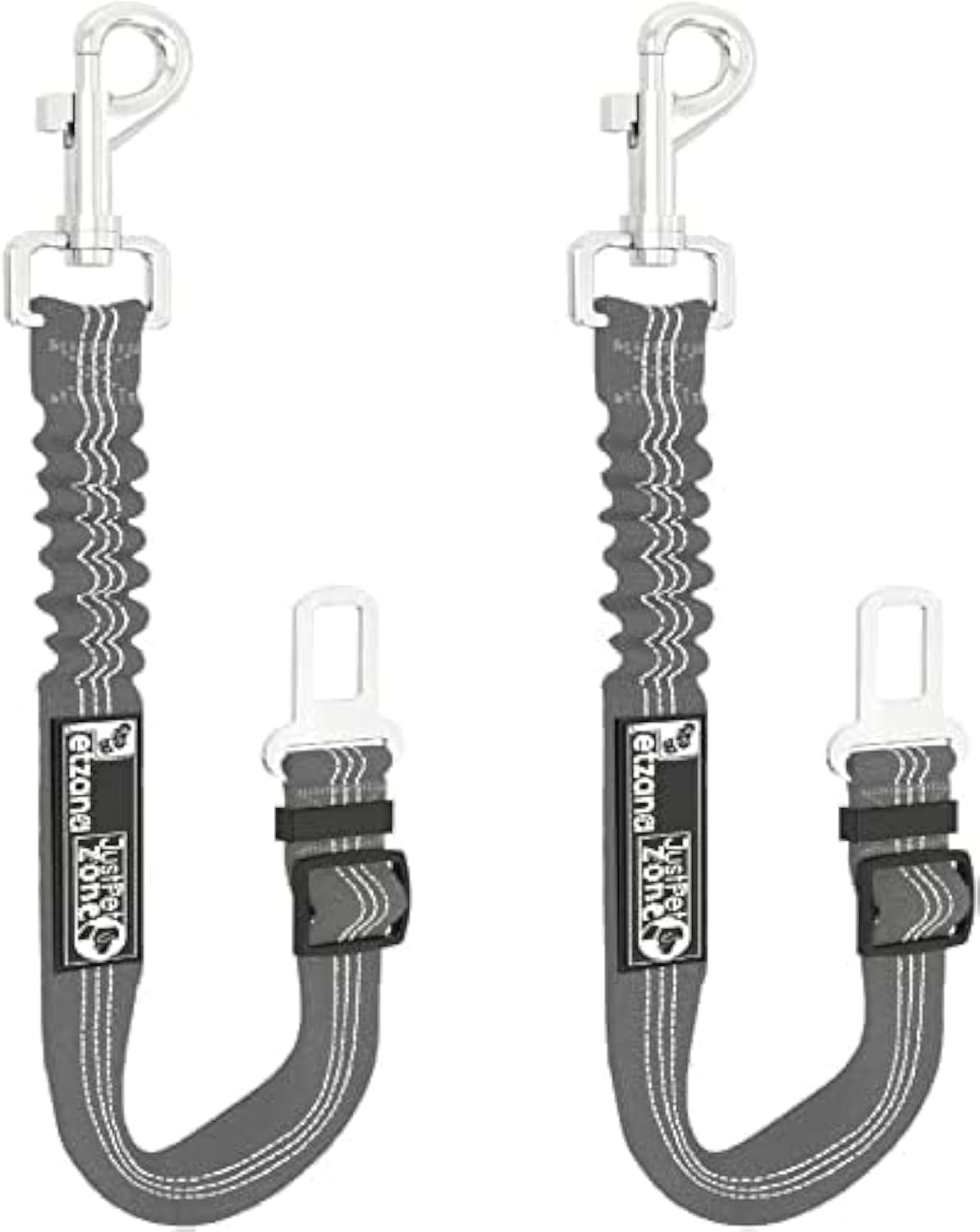 Adjustable 2 Pack Premium Dog Seat Belt for Car, with Bungee Buffer Safety Heavy Duty Elastic Leads Harness for Cars Elastic Bungee Buffer to Prevent Your Puppy from Shock Attenuation (Black)