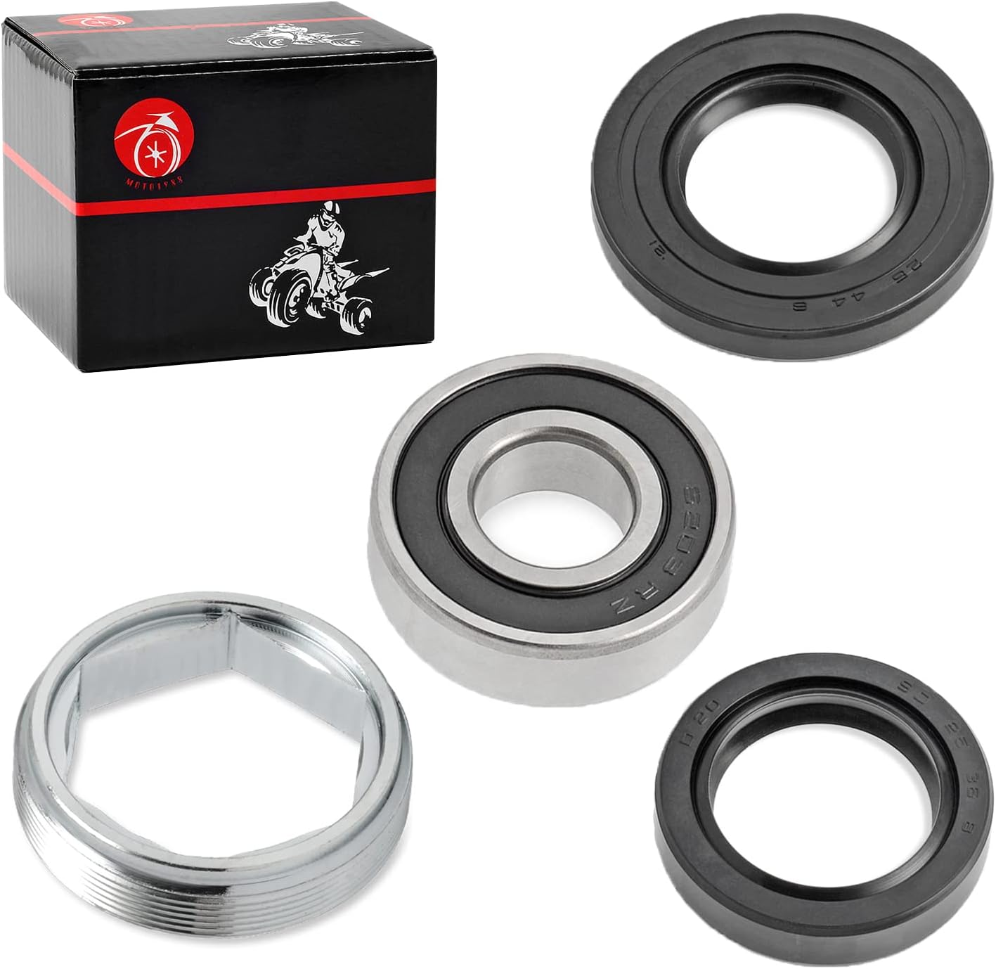 Steering Stem Bearing Seal Holder Nut for Yamaha Banshee Big Bear Kodiak Warrior Wolverine 350 400 450 Grizzly 350 400 450 550 600 660 Raptor 350 660R 700 700R YFZ450 R X V W 2GU-23872-00-00 image number 3