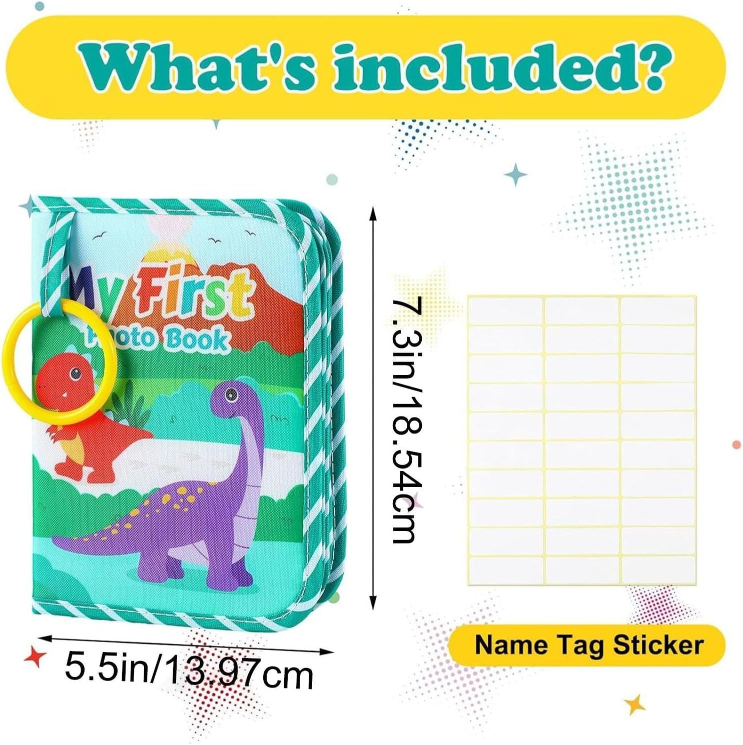 First Year Photo Album, Soft Fabric Book with Animated Drawings, Educational Holds Pictures 10 X 15 Cm Collectible Album for Birthdays and Holidays image number 5