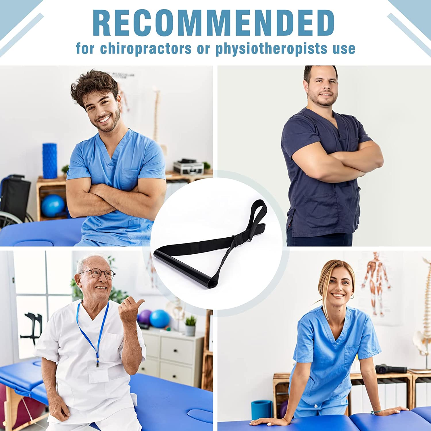 Neck Stretcher Strap, Spine Chiropractic Decompression Tool with Chin Belt. Cervical Neck Traction Device.