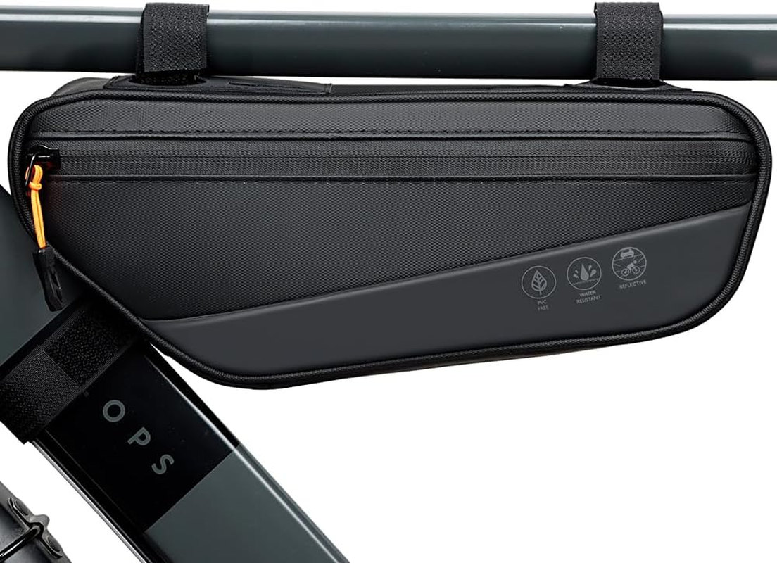 WOTOW Bike Frame Bag - Waterproof Bike Triangle Bag with Side Pocket - Reflective Bicycle under Tube Storage Pouch for Road Mountain Bike Cycling Travel image number 4