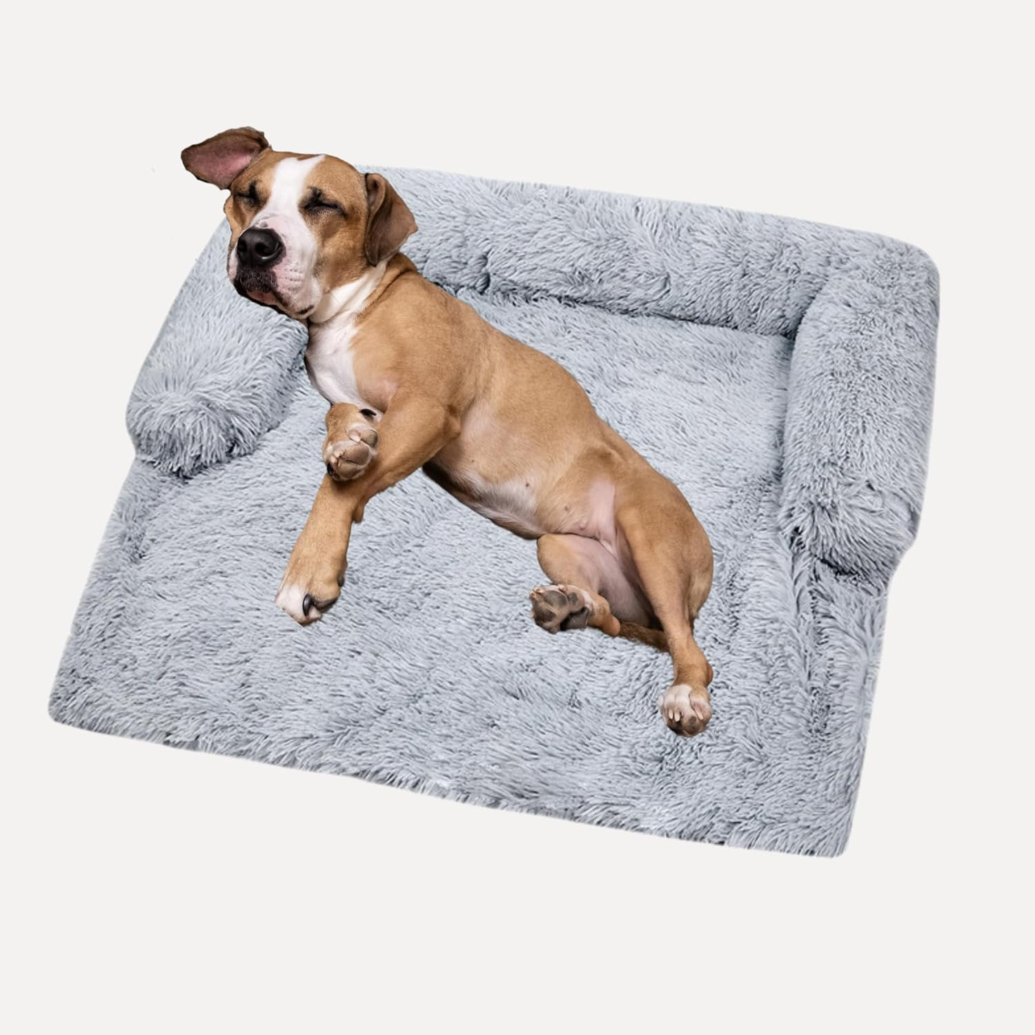 Luxurious Plush Dog and Cat Bed, for Sofa, Dog Bed, Dog Plush Cushion, Grey, Pet Mat for Cats and Dogs, Washable for Soft Mode, Dog and Cat House (Light Gray) image number 3