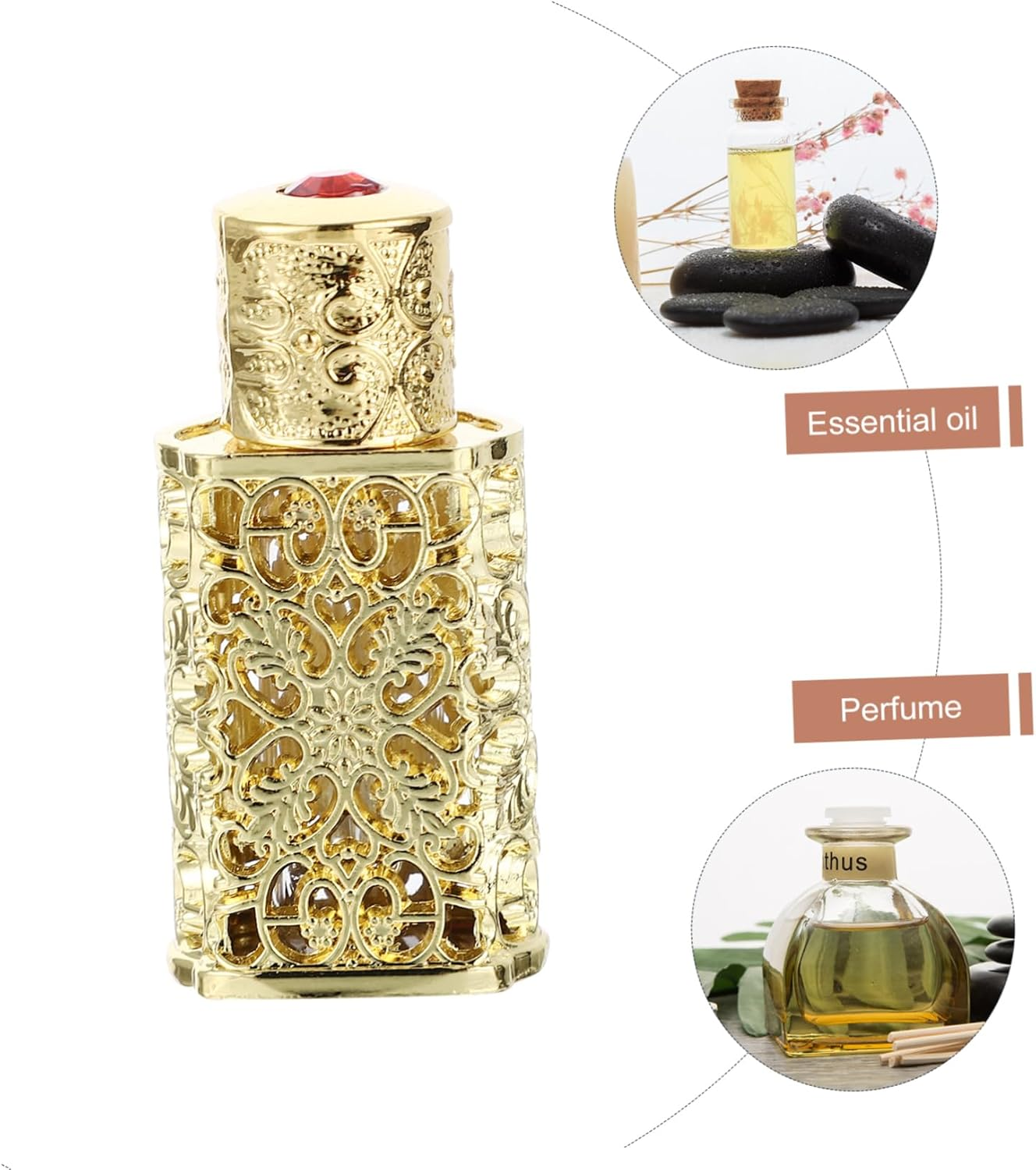 3Pcs Essential Oil Storage Bottle Creative Antique Design for Perfume and Aromatherapy Decorative Hollow Engraving Spray Bottle Leak Mess Dispensing