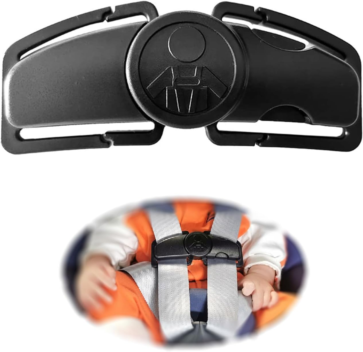 Car Seat Chest Harness Clip Universal Child Safer Belt Clip Buckle Lock Stroller Chest Clip Adjustable Guard for Baby and Kids (Black)