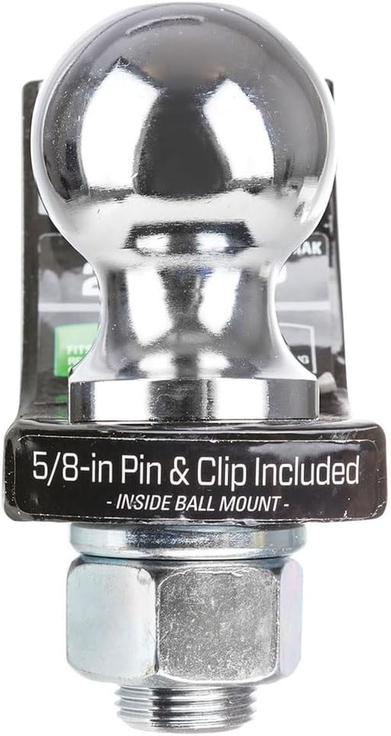 Trailer Hitch Ball Mount Starter Kit, Fits Square Receiver, 2 Inch Drop, 6,000 Lbs. Capacity, Includes Trailer Ball and Pin & Clip, Black image number 2