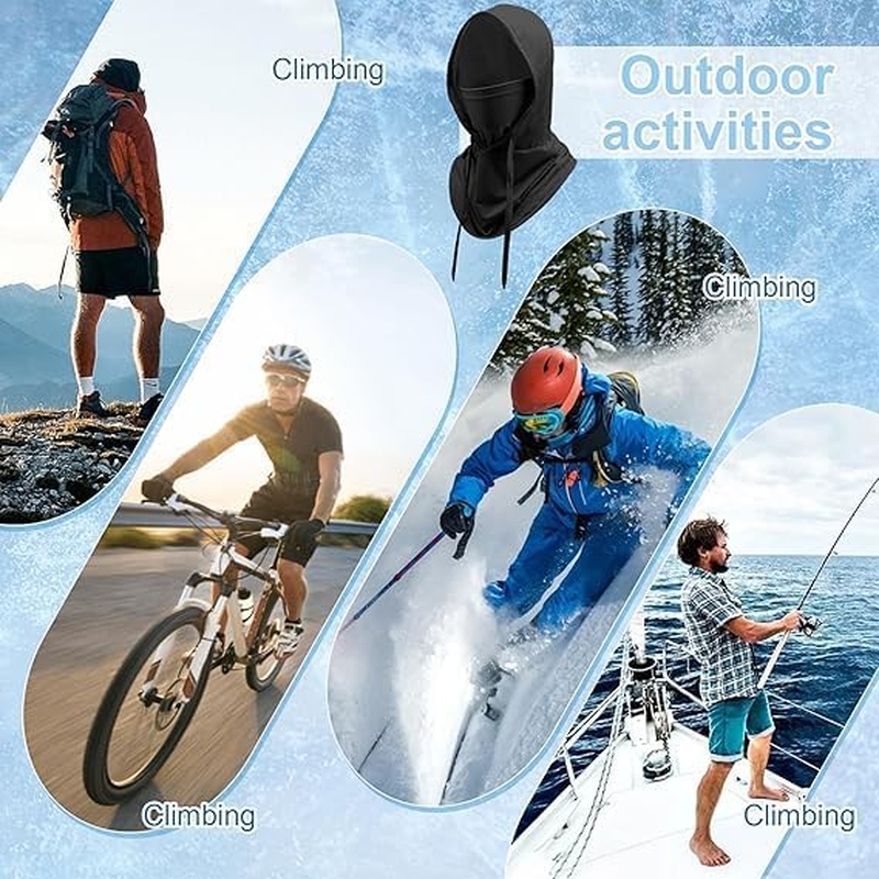 Cooling Balaclava Sun UV Protection Hood, Breathable Full Head Mask Face Cover for Men Women - Cycling Motorcycle Fishing Running Outdoor Sports Lightweight Adjustable Face Hood image number 2