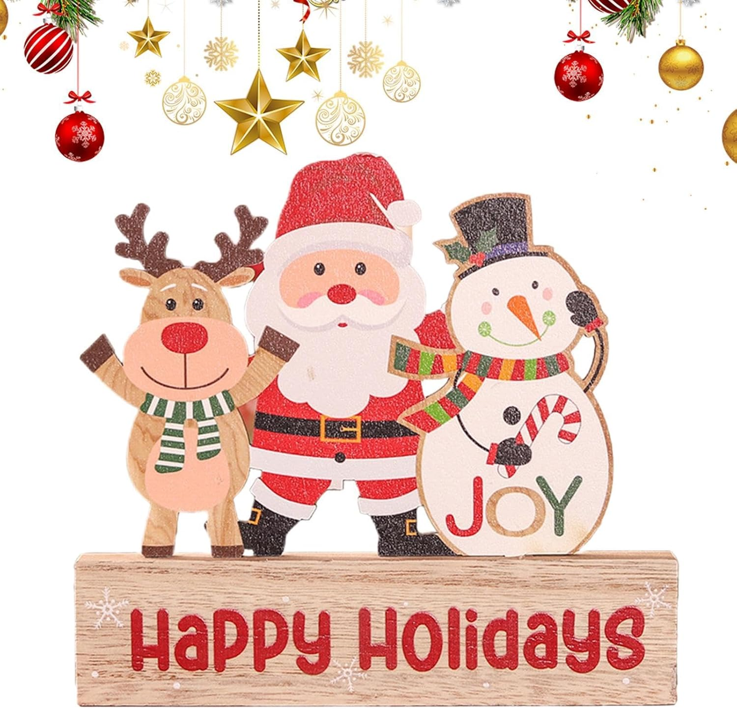 Christmas Table Top Wooden Sign,Scene Layout Ornaments | Indoor Christmas Decorations Christmas Wooden Tabletop Signs Christmas Tabletop Decoration for Tables image number 1