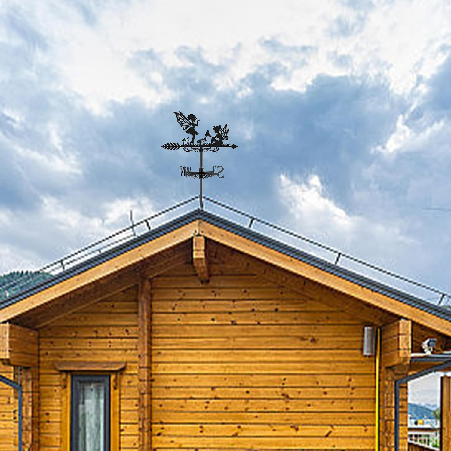 SUPERDANT Fairy Weathercock Meadow Mushroom Weather Vane for Roof Metal Weather Vane Farm Weathervane Wind Direction Indicator Yard Outdoor Weather Vane for Barns Gardens Weather Vane Yard image number 2