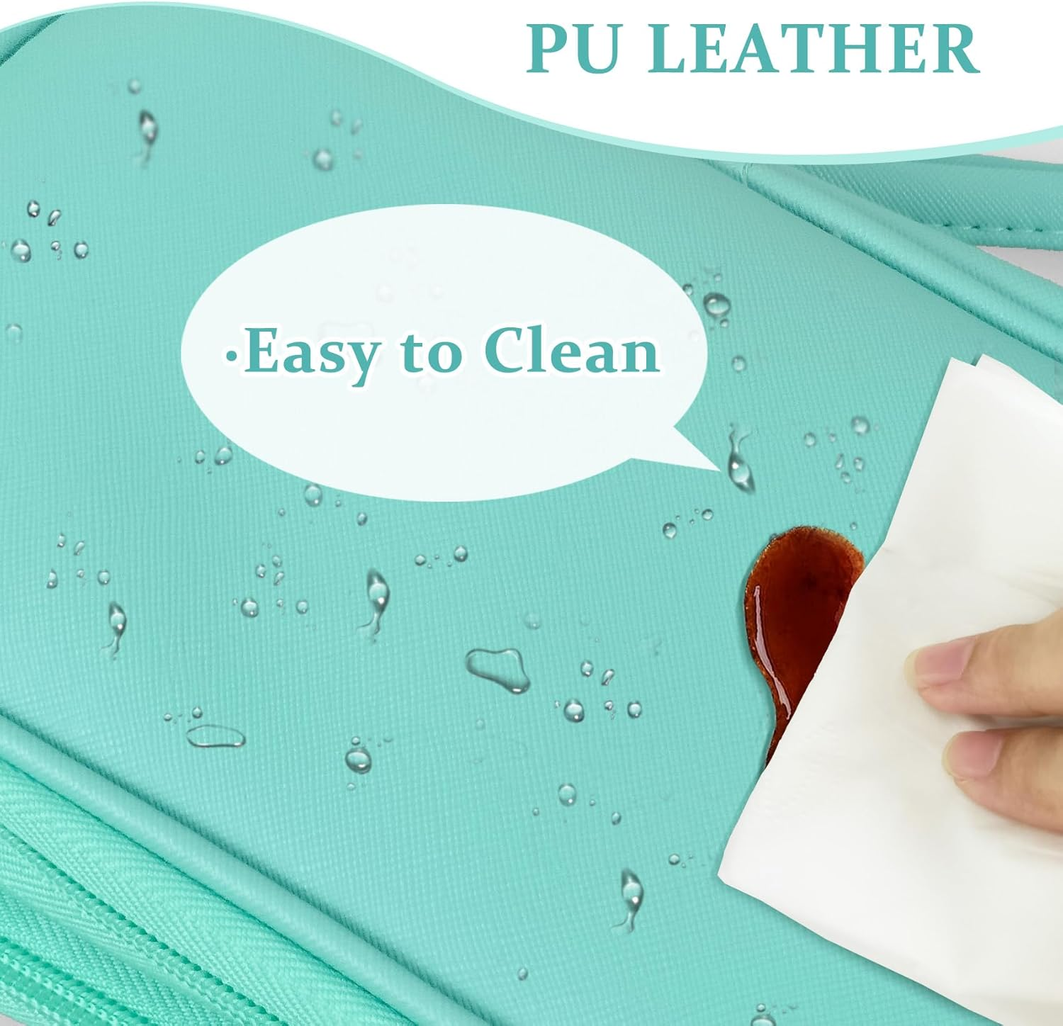 COSHAYSOO Electronics Organizer Bag Travel with Chenille Letter Patch TECH Traveling Must Have Accessories Cute Personalized Gift for Women Cable Cord Charger Storage Pouch (Greenish Blue) image number 3