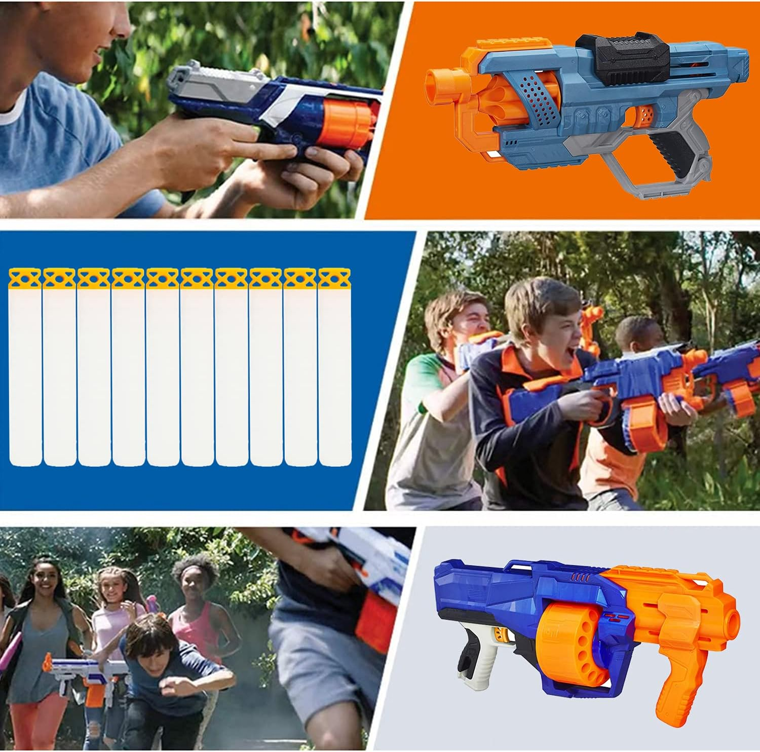 EKIND 200 Pcs Waffles Darts Refill Pack Foam Bullet Compatible for NERF N-Strike Series Blaster (Glow at Dark, White)