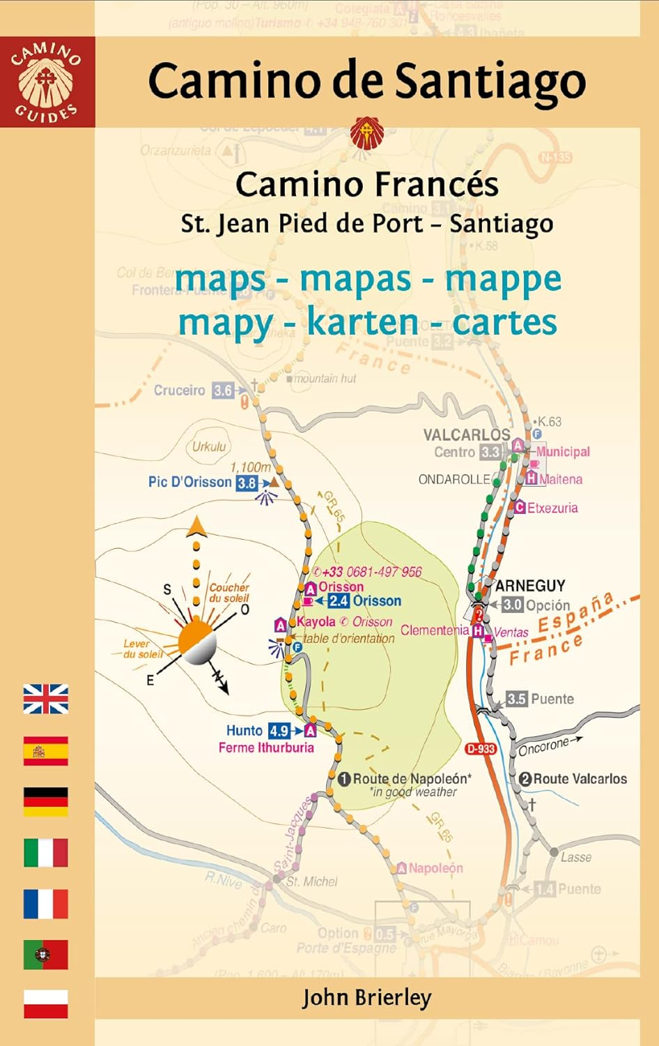 Camino De Santiago Maps (Camino Franc&eacute;s): St. Jean Pied De Port - Santiago De Compostela