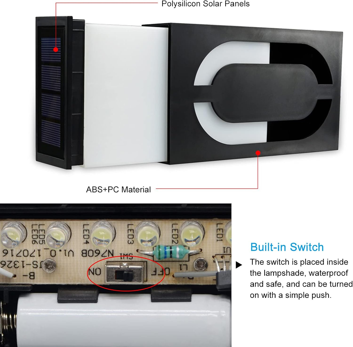 Solar House Number Light, LED Illuminated Address Plaque for Houses Address Numbers Solar Powered LED Address Sign for Home Villa Yard Street 2 image number 5