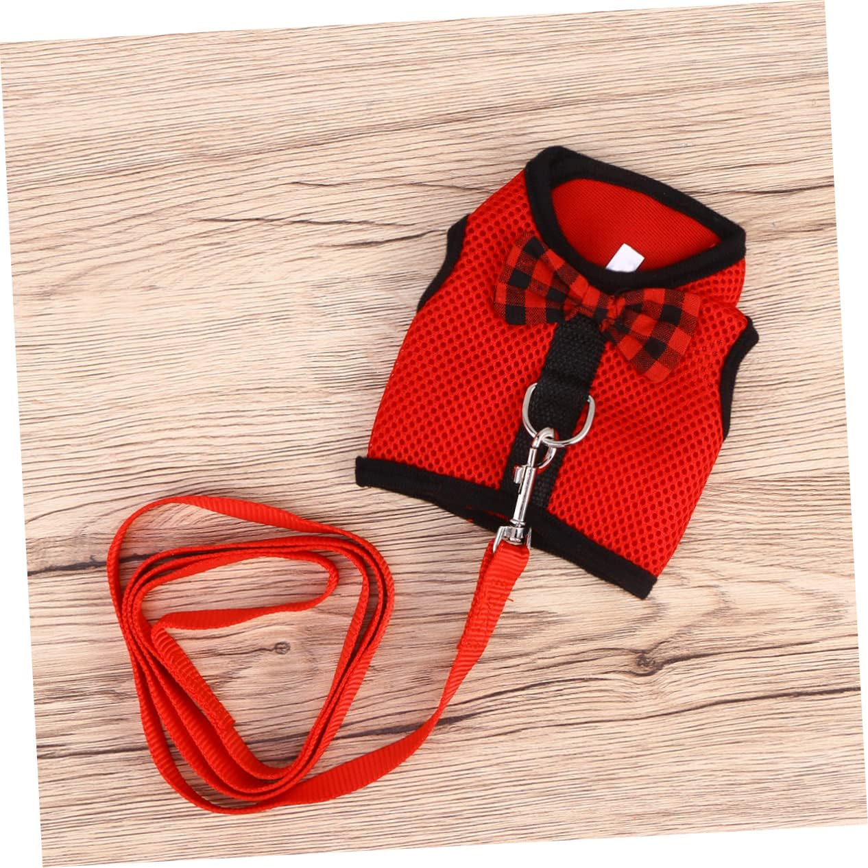 Pet Leash Breathable Mesh Fabric Small Animal Vest Lead for Hamster Rabbit Bow Strap Scenario image number 5