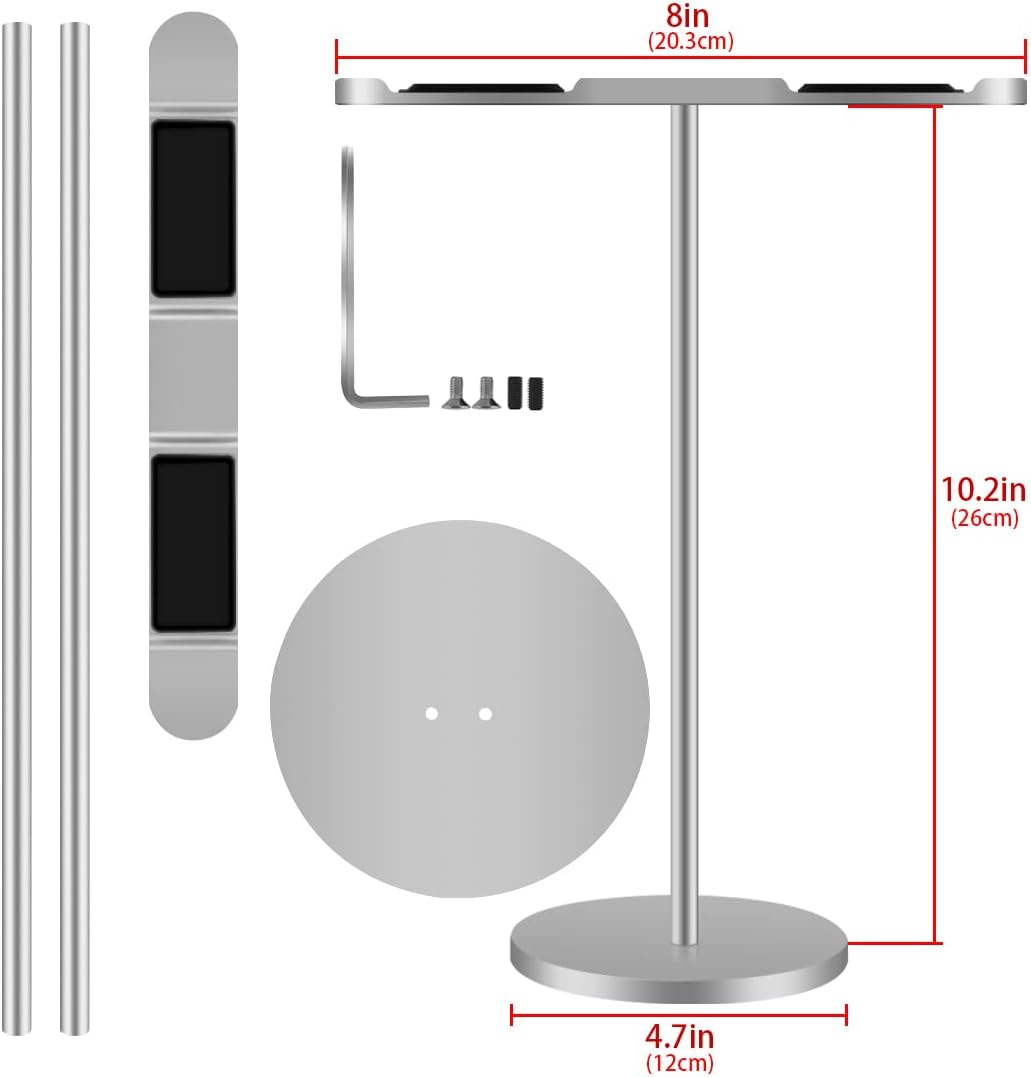 Geekria Aluminum Alloy Dual Headphones Stand for Over-Ear | On-Ear Headphones, Gaming Headset Holder, Desk Display Hanger with Solid Heavy Base, Compatible with Bose QC45, QC35 (Silver)
