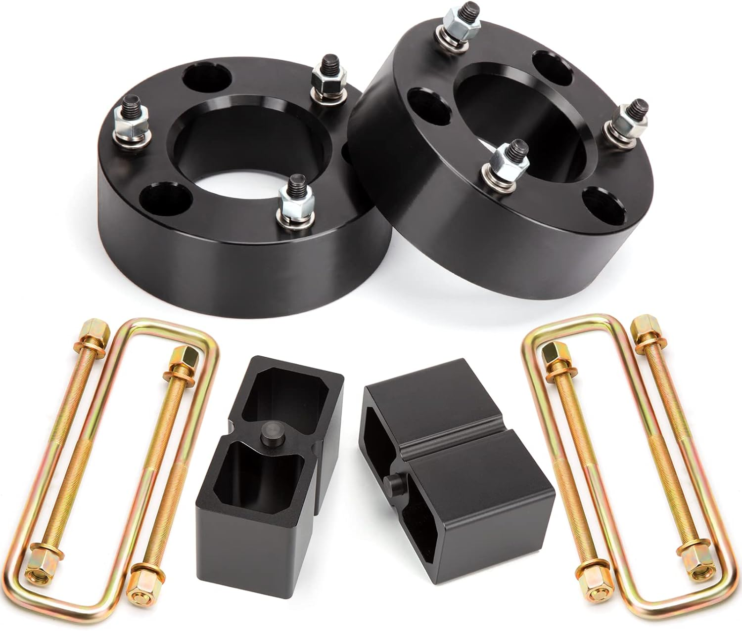 Dynofit 3" Front & 2" Rear Lift Kits for 2007-2024 Silverado 1500 Sierra 1500 (2WD/4WD), Full Suspension Leveling Kit with Front Strut Spacers and Block U-Bolt Set image number 5