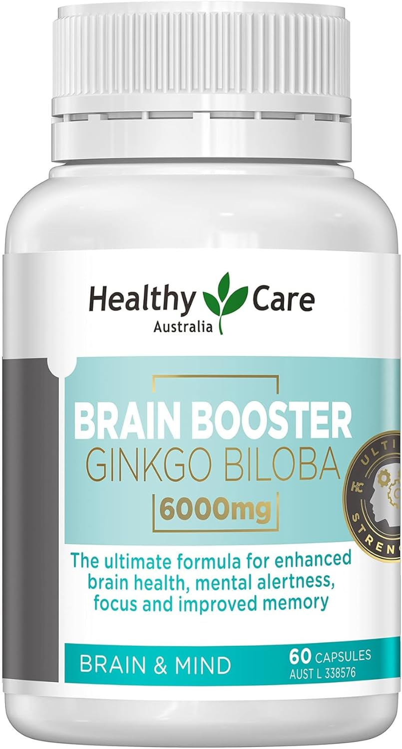 Healthy Care Brain Booster Ginkgo Biloba Capsules - Enhances Mental Alertness and Memory - Premium Dietary Supplement - All-Natural Ingredients - 60 Capsules - 6000 Mg image number 6