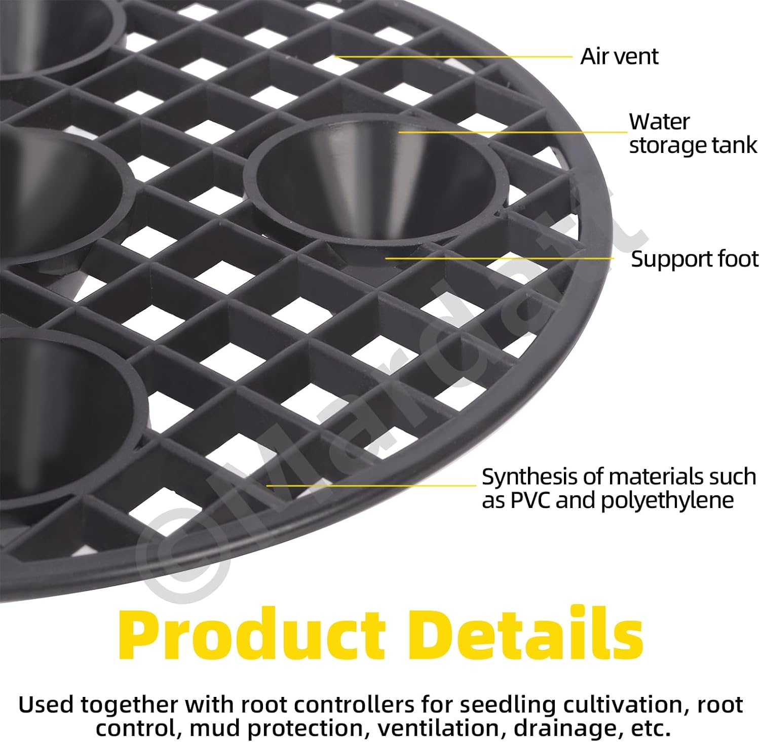 6Pcs 8" Plant Level Pot Elevator, Heavy Duty Plant Stands, Black Plant Runoff Tray Planter Holder Plastic round Planter Pots Elevator for Prevent Rot and Damage on Patio & Deck(20Cm) image number 4