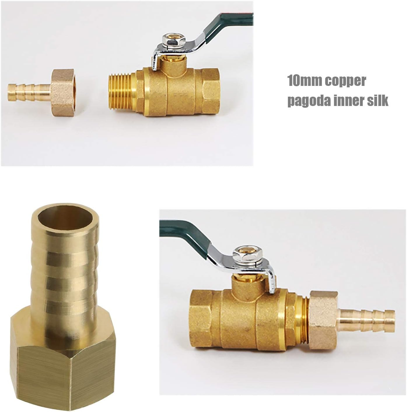 Emsea 2 Pcs 1/4 BSP Female Thread to 10Mm Hose Barbed Fitting Connectors Pipe Joint Adapter Couplers for Fuel Air Gas Water Oil image number 5