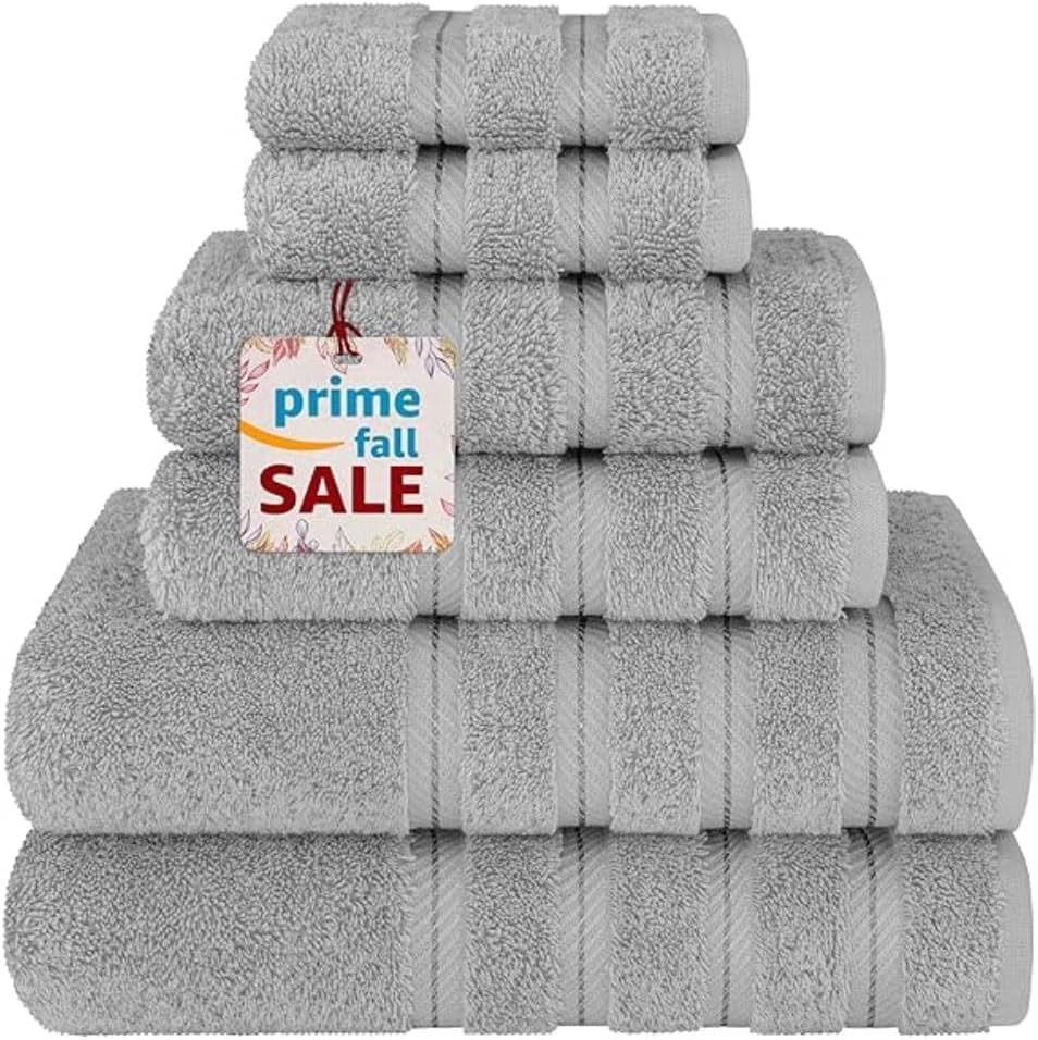 Safi plus 6 Pieces Luxury Towel Sets with 2 Bath Towels,2 Hand Towels, and 2 Washcloths | 00% Combed Cotton Ultra Soft Highly Absorbent 600 GSM | Softness Quick Dry & Daily Use (Beige)
