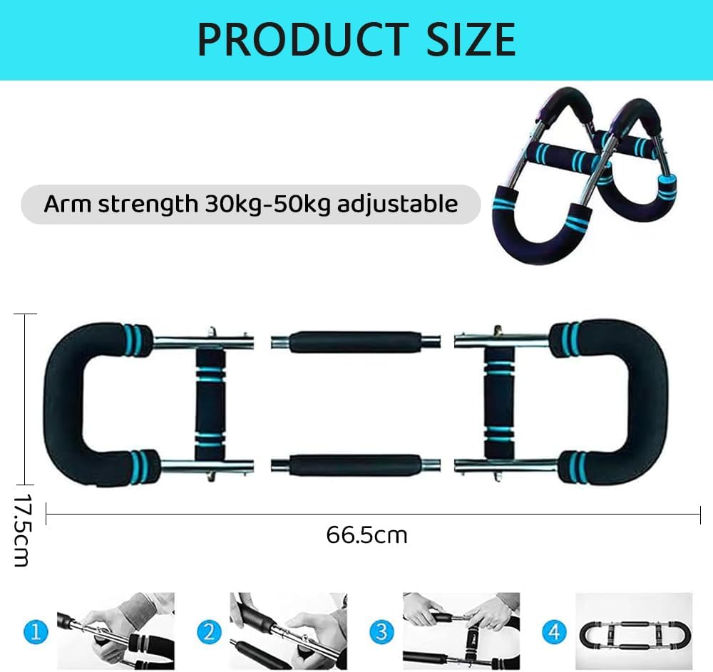 Twister Arm Trainer &ndash; Adjustable Spring Workout Bar for Chest, Arms, and Forearms &ndash; Upper Body Strength Training Equipment for Men & Women, Portable Home Gym Muscle Exerciser with Anti-Slip Handles image number 1