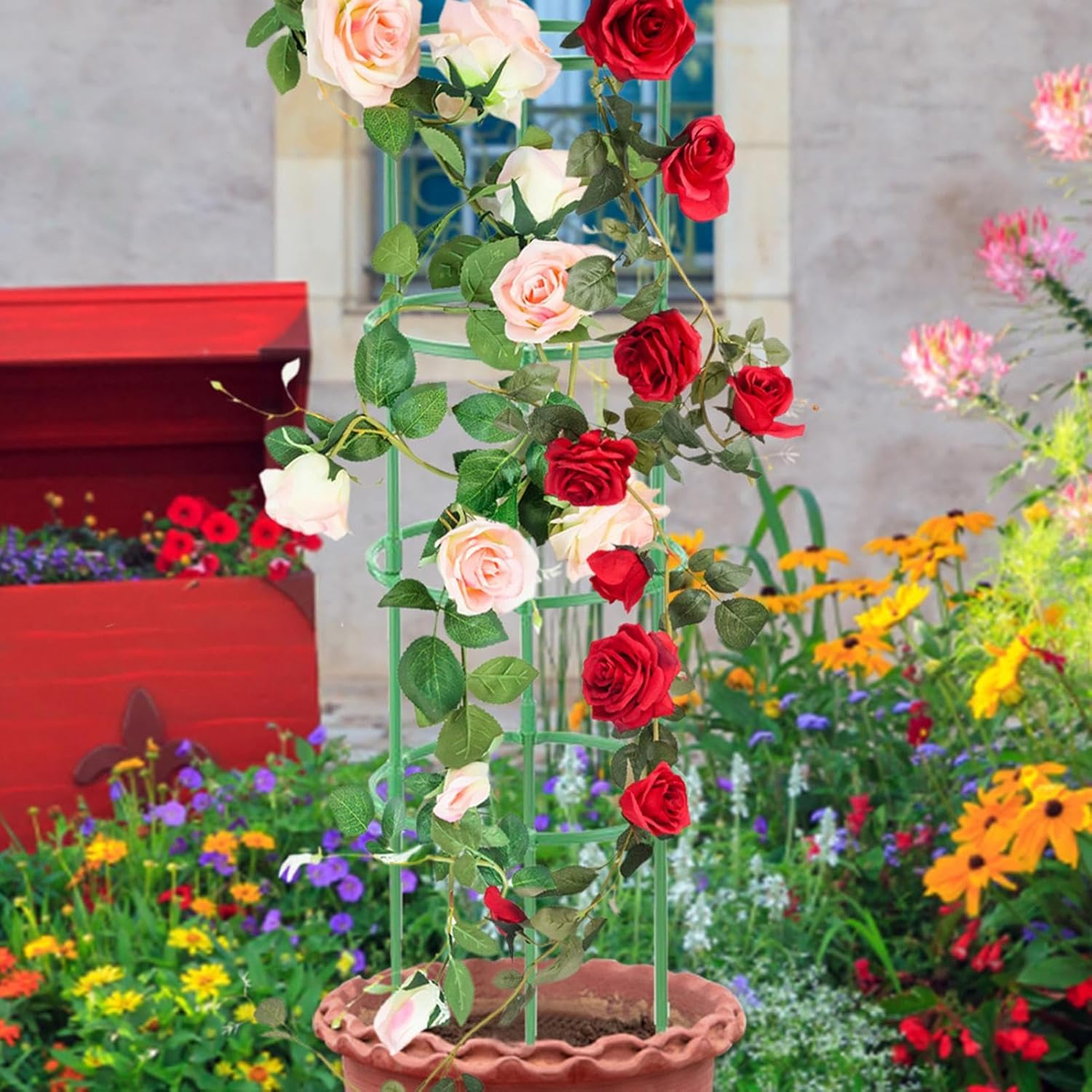 Garden Trellis for Tomatoes - Ergonomic Support Trellis for Tomato | Portable Gardening Supplies, User-Friendly Plant Cages for Climbing Plants, Peppers image number 3