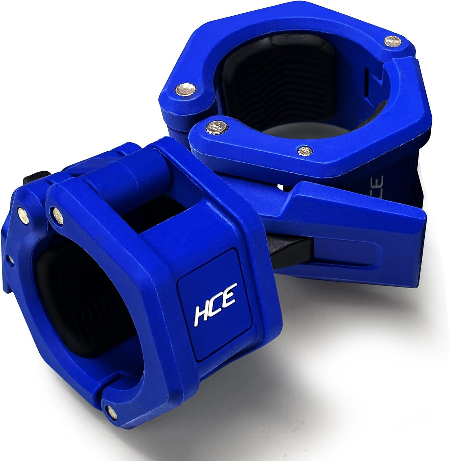 HCE Olympic Collars, 50Mm Barbell Clamps, ABS Lock Barbell Clips for Weightlifting Bars, Quick-Release Secure Locking Collars for Home Gym Fitness Equipment Gym Essential, Lightweight Design,Blue image number 4