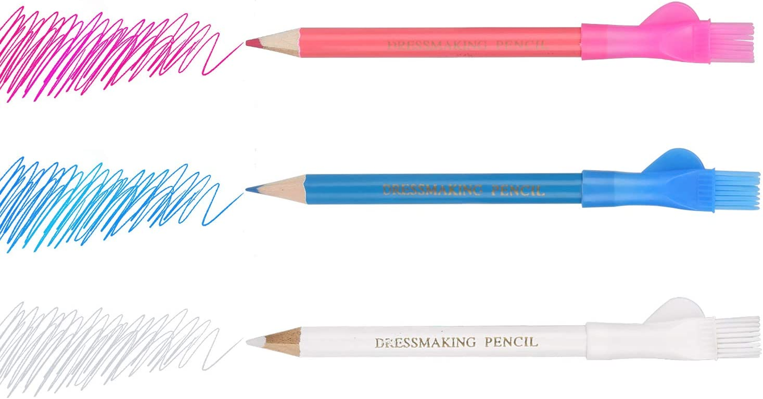 Tailors Chalk,Sewing Fabric Chalk and Fabric Markers for Quilting,10Pcs Tailor&rsquo;S Chalk,4Pcs Heat Erasable Fabric Marking Pens with 4 Refills,3 PCS Sewing Fabric Pencils image number 6