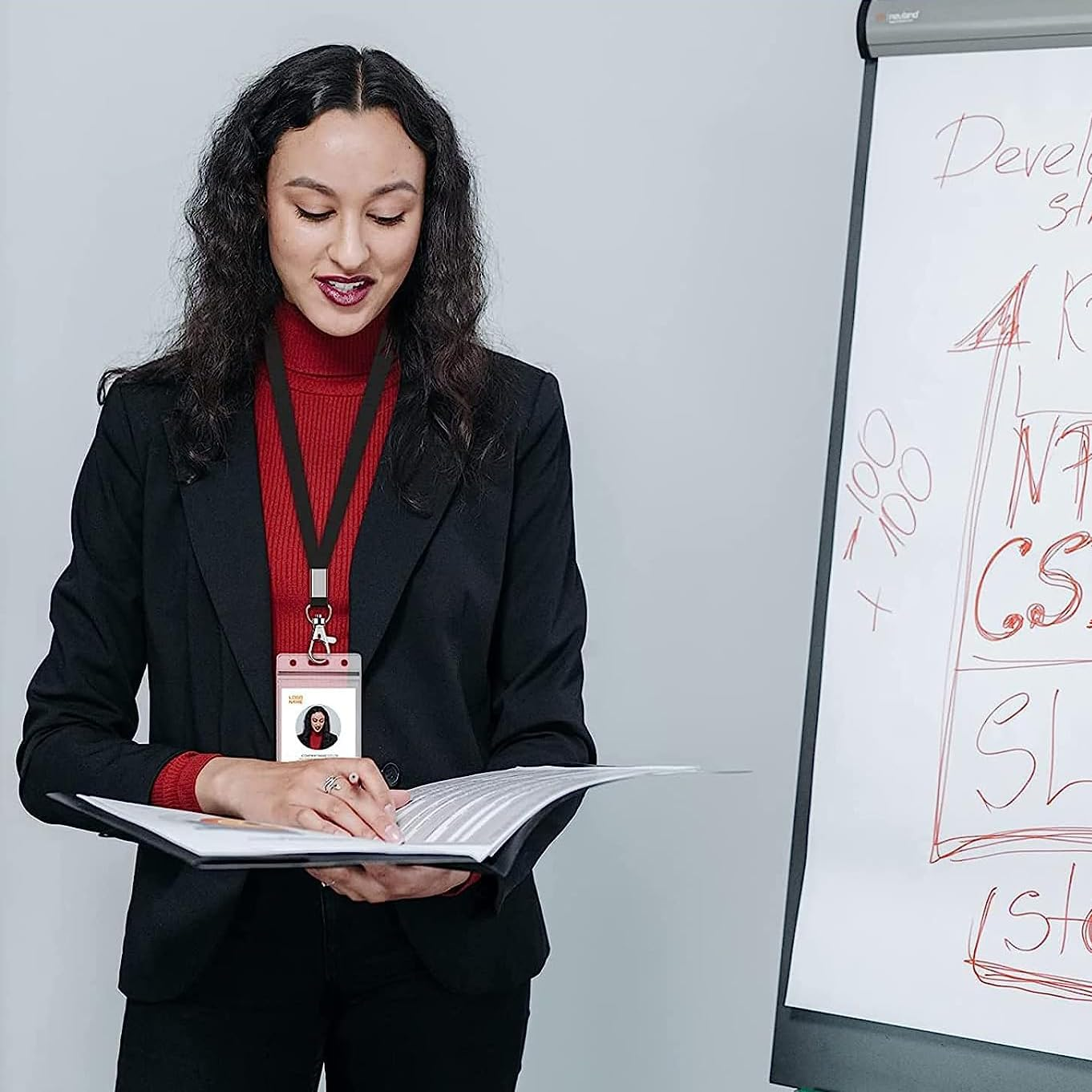 20Pcs Clear Plastic Heavy Duty Vertical Name Badge ID Card Holders,Plastic Tags Holders,Vertical Holder, Tag Holder with 20 Pcs Lanyards image number 2