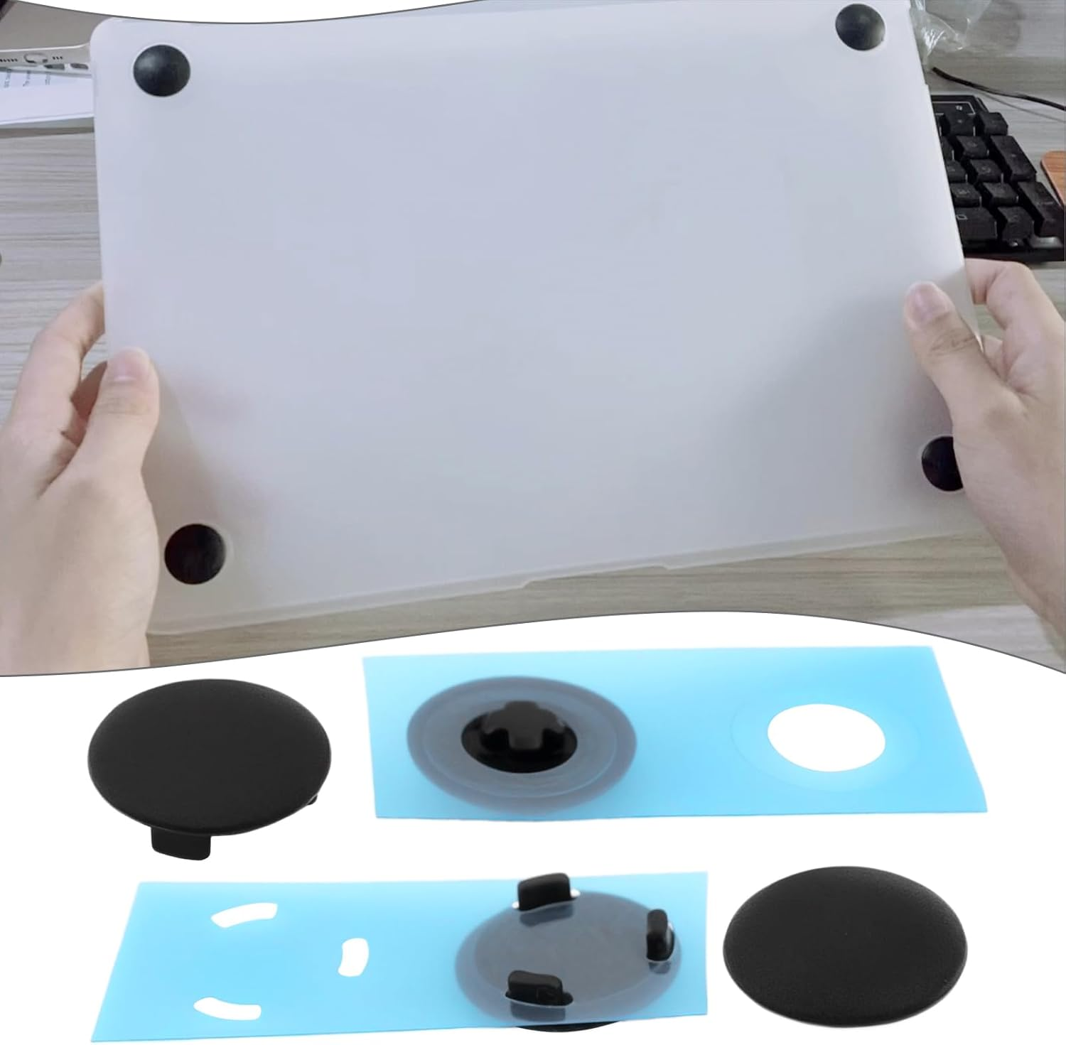 SING F LTD 4Pcs Rubber Feet Bottom Case Feet Compatible with Microsoft Surface Laptop 3 Compatible with Laptop 4 Compatible with Laptop 5 (Black) - Grey image number 3