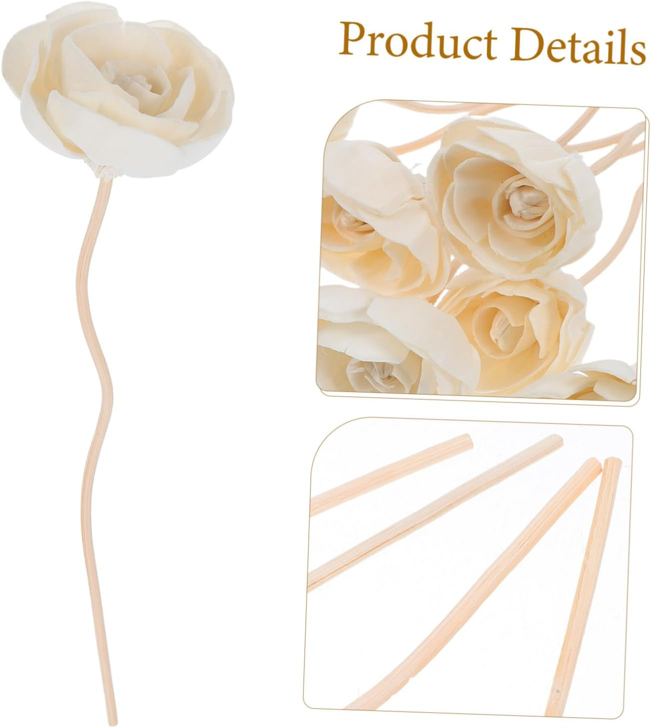 8Pcs Rattan Reed Diffuser Sticks with Dried Flower Fragrance Sticks Natural Aromatherapy Accessories for Home Scenting and Room Freshening image number 4