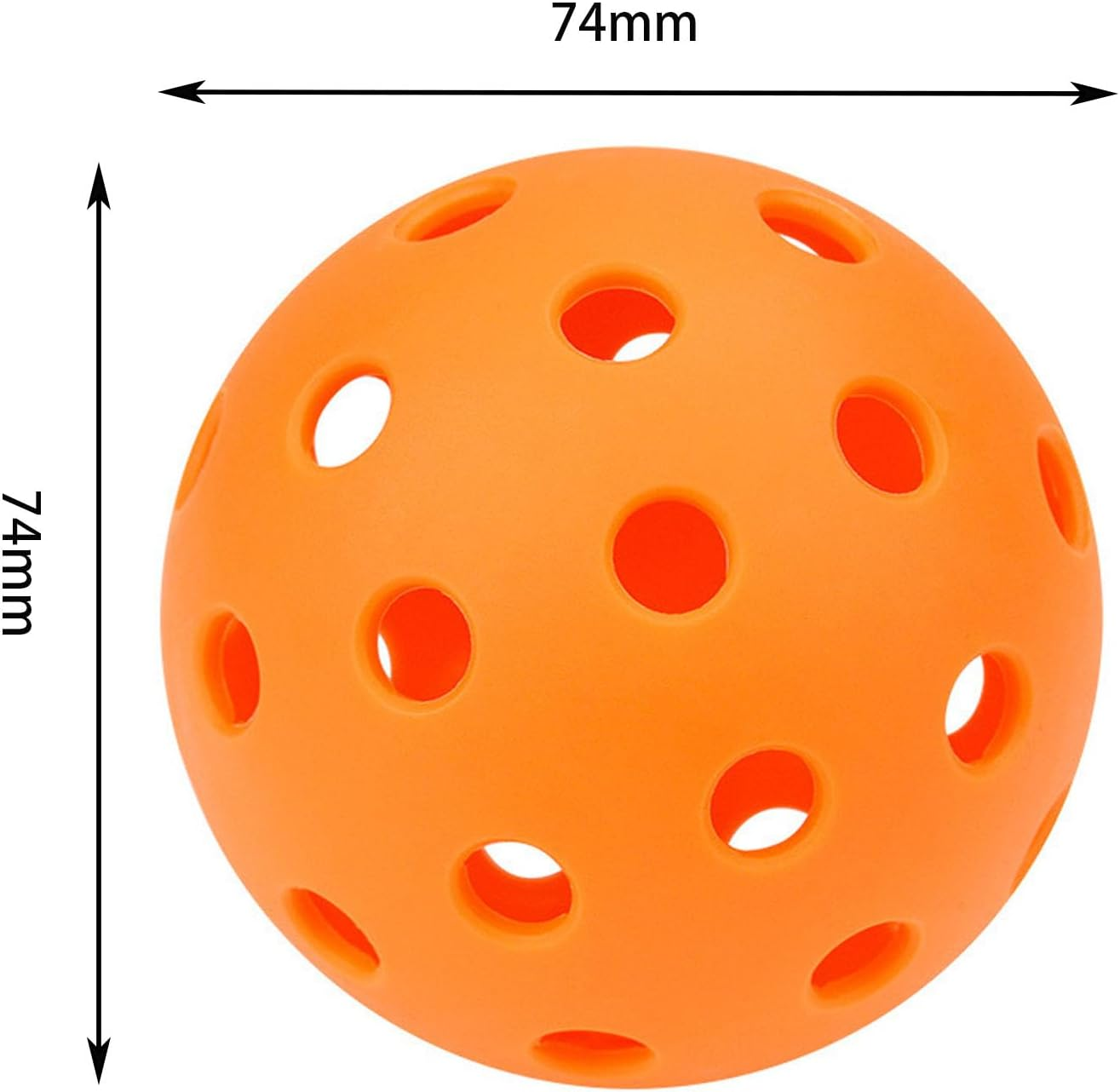 Pickleball Balls 4 Pcs, Plastic 40 Holes Practice Hollow Ball for Indoor Outdoor (74Mm/2.91In), Orange image number 4