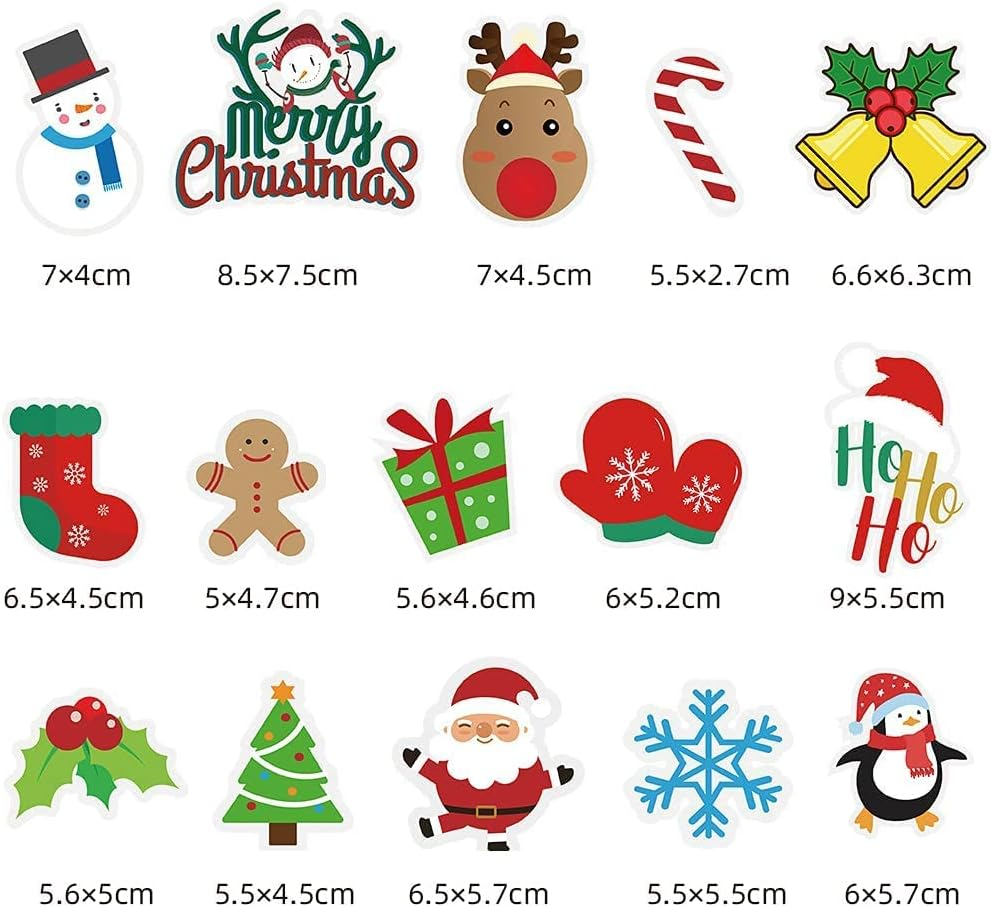 Christmas Cake Toppers - Merry Christmas Tree, Snowman, Santa, Snowflake, Cupcake Toppers & Food Inserts - 15 Pcs image number 6