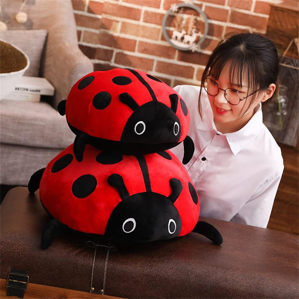 Cute Plush Toy Soft Ladybug Ladybird Insect Hold Doll Pillow Cushion Novelty Children Birthday Gift (Red, 30Cm/11Inch) image number 1