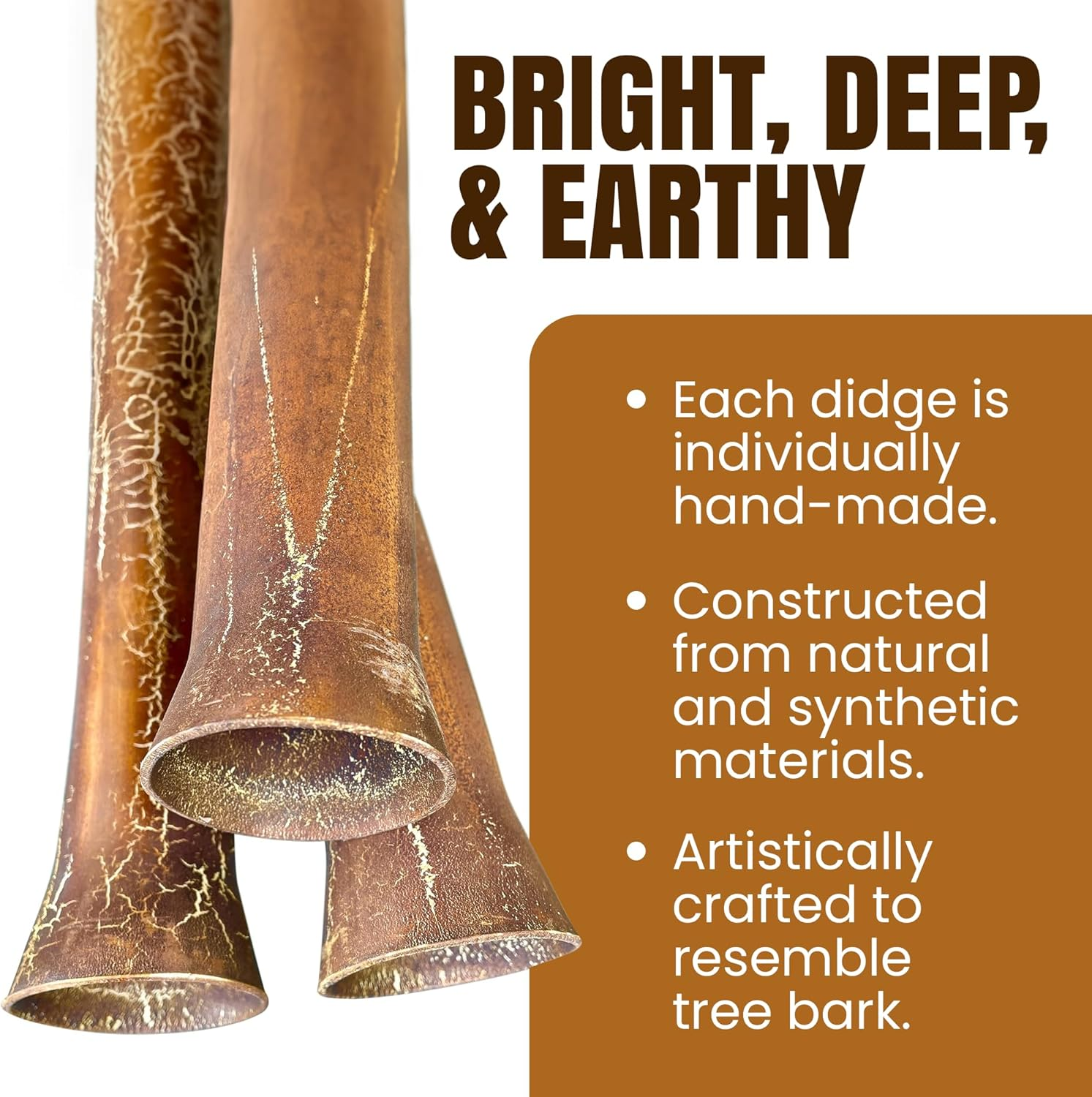 Hand-Fired Modern Didgeridoo - Beeswax Mouthpiece - Easy Player! image number 1